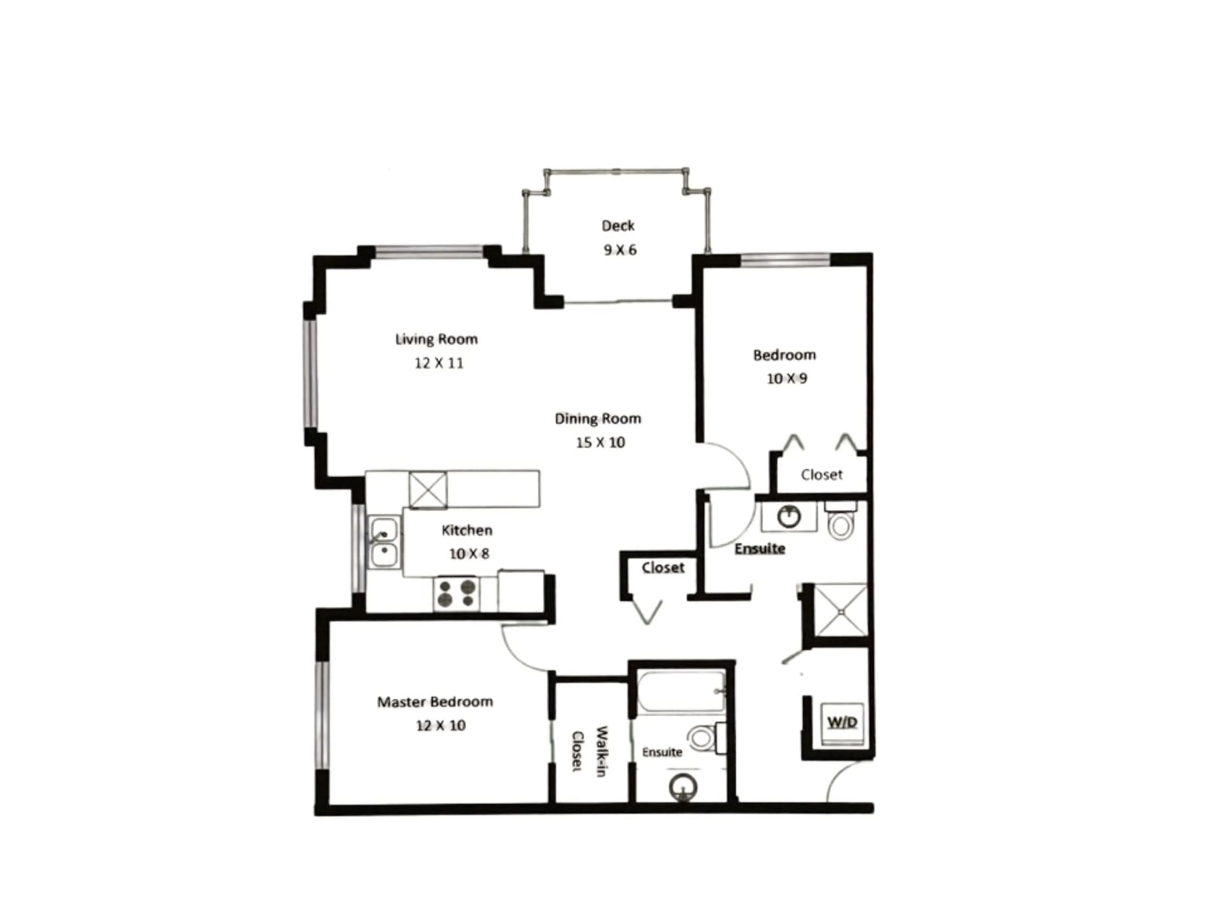 Floor plan for 205 - 10455 UNIVERSITY, Surrey British Columbia V3T0A5