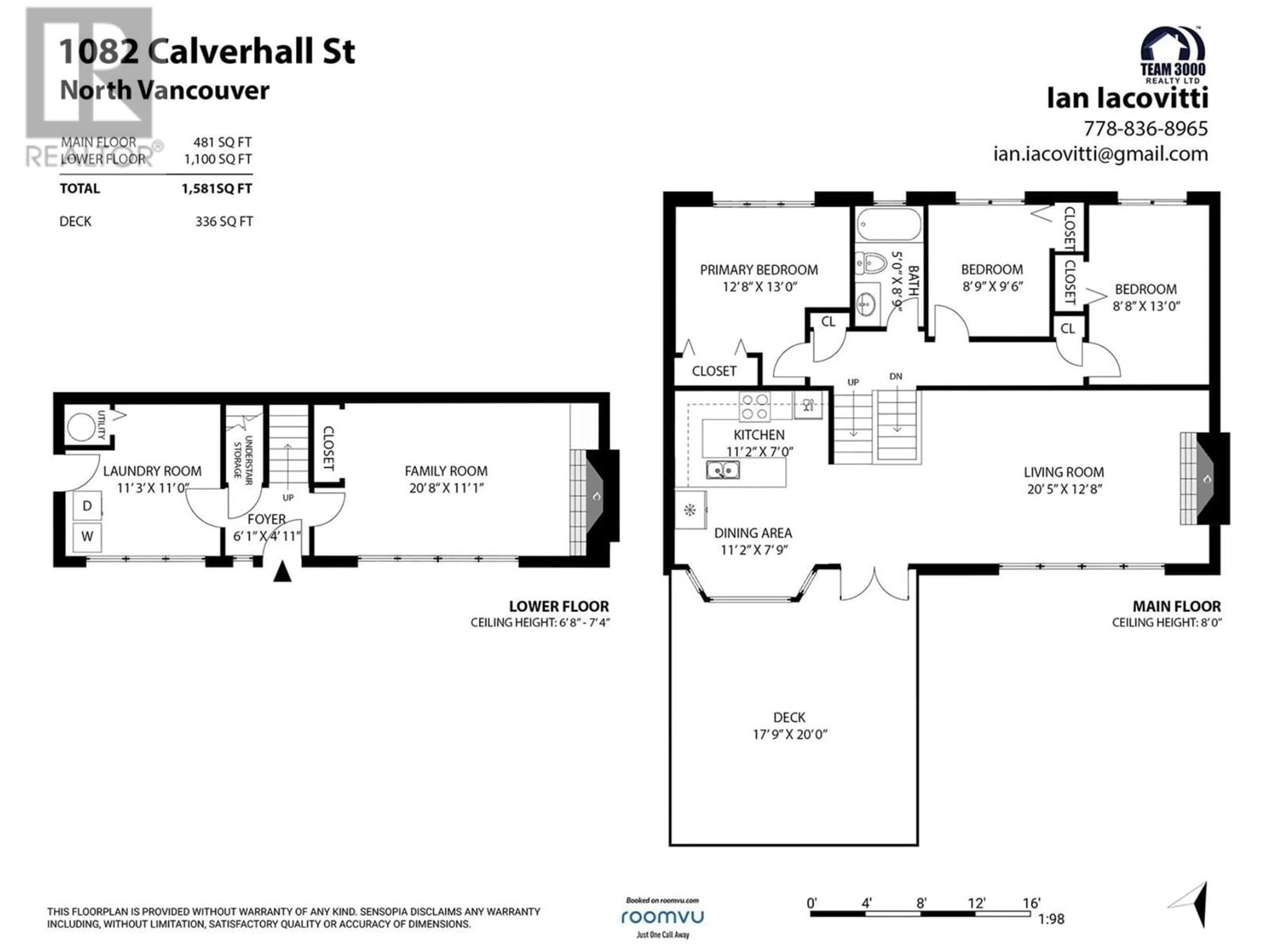 Floor plan for 1082 CALVERHALL STREET, North Vancouver British Columbia V7L1Y3
