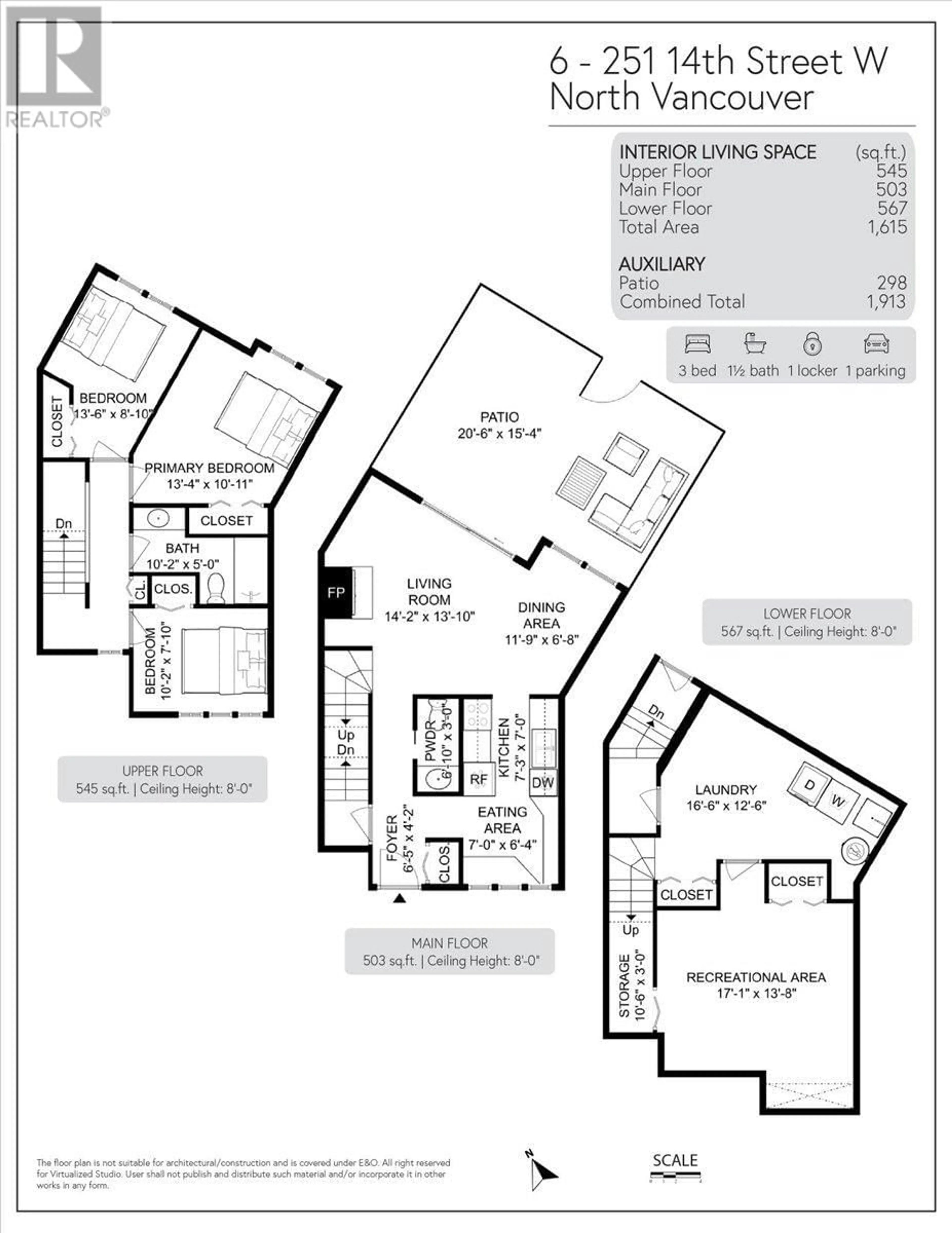 Floor plan for 6 - 251 14TH STREET, North Vancouver British Columbia V7M1P4
