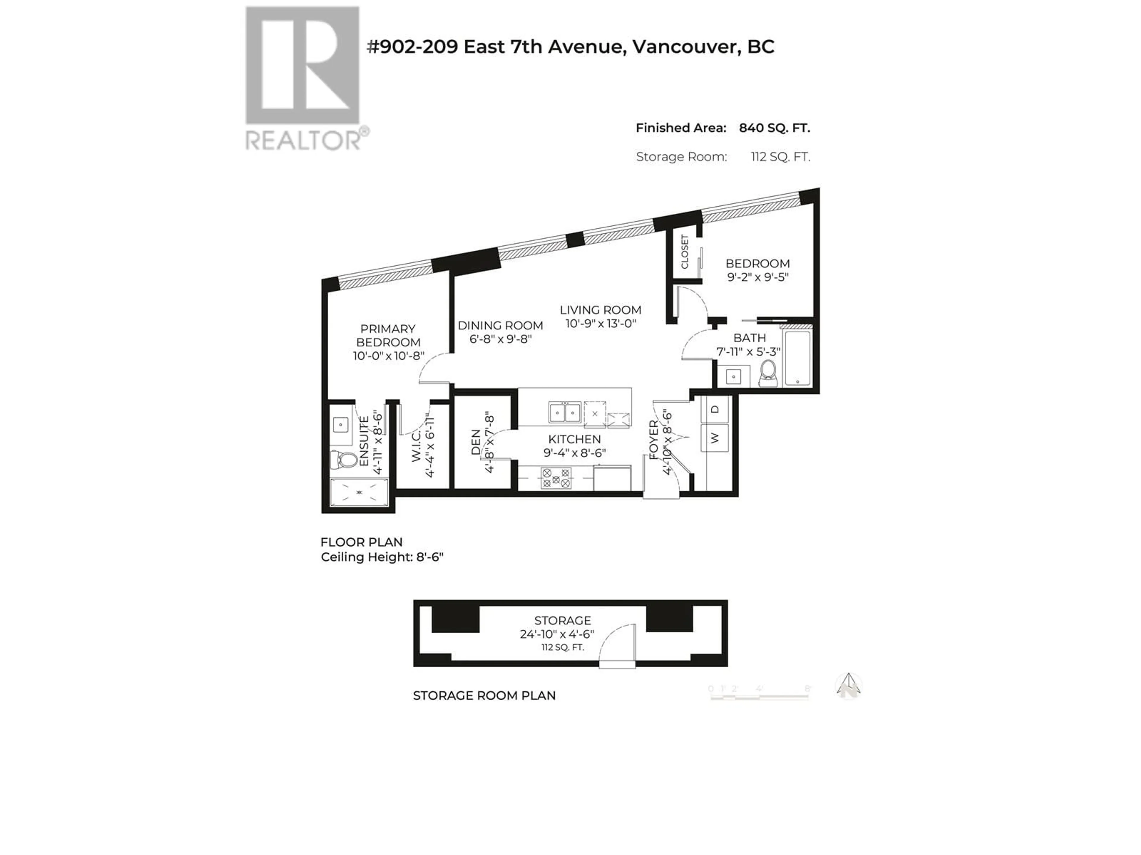 Floor plan for 902 - 209 7TH AVENUE, Vancouver British Columbia V5T0H3