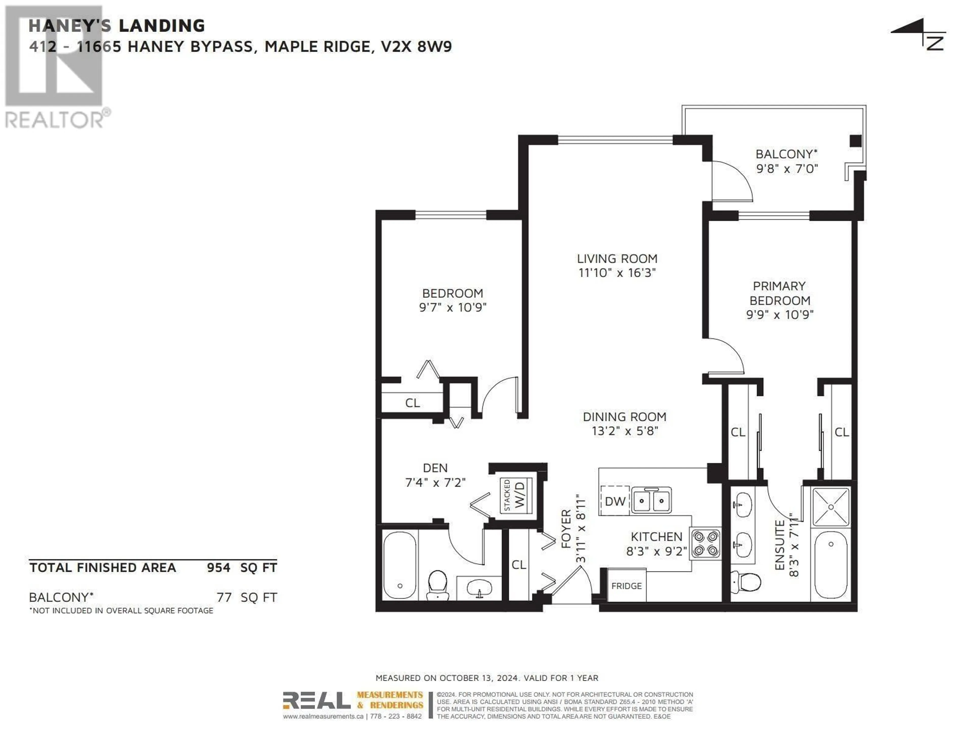 Floor plan for 412 - 11665 HANEY, Maple Ridge British Columbia V2X8W9