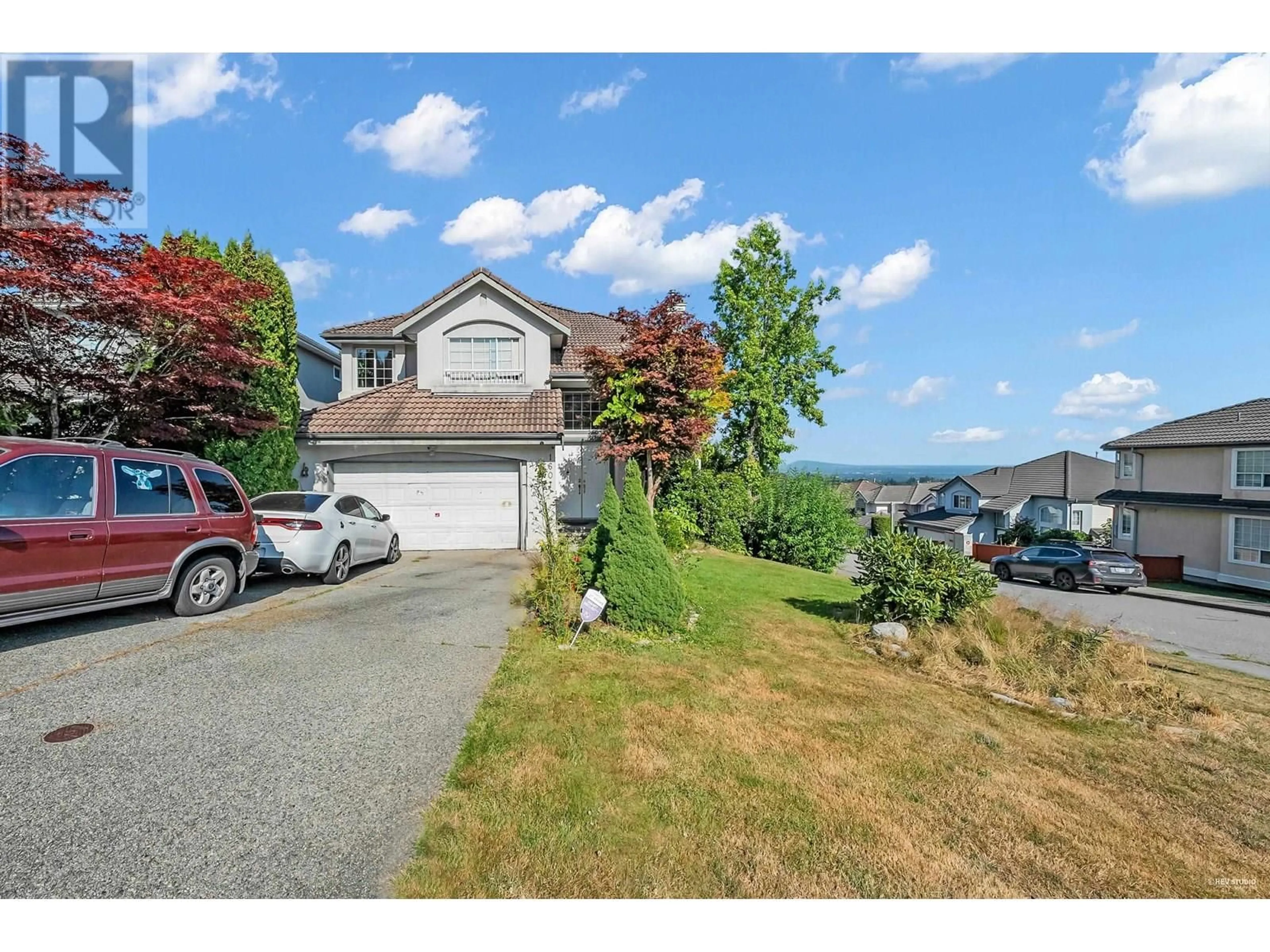 A pic from outside/outdoor area/front of a property/back of a property/a pic from drone, mountain view for 1601 PINETREE WAY, Coquitlam British Columbia V3E3C4