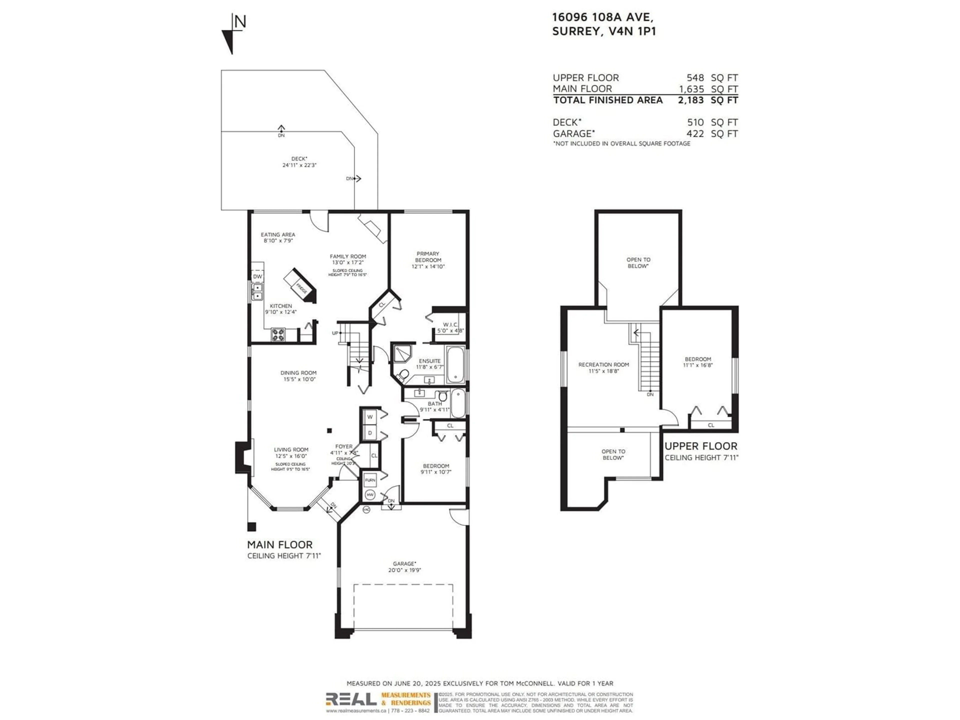 Floor plan for 16096 108A, Surrey British Columbia V4N1P1
