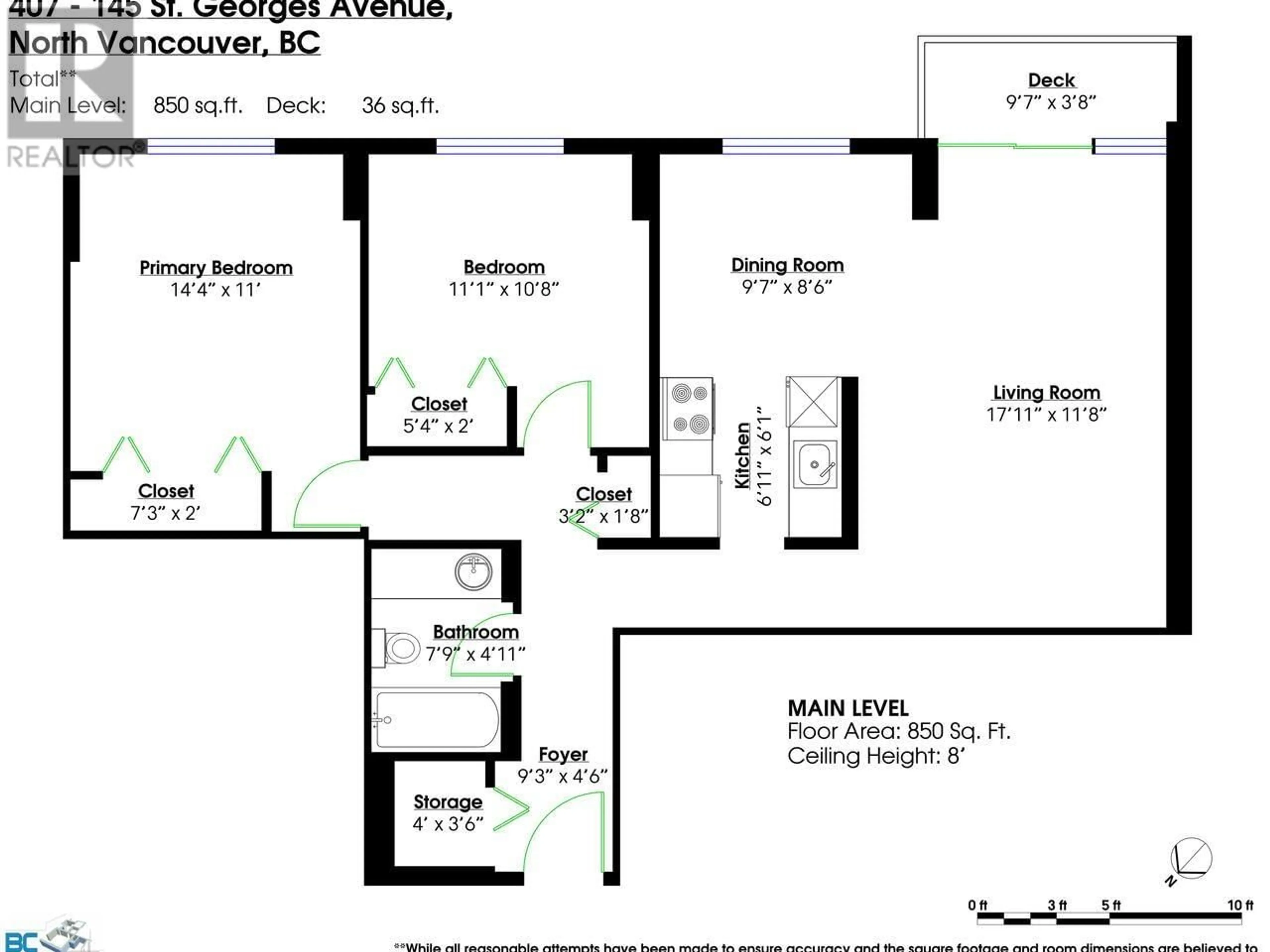 Floor plan for 407 - 145 ST. GEORGES AVENUE, North Vancouver British Columbia V7L3G8