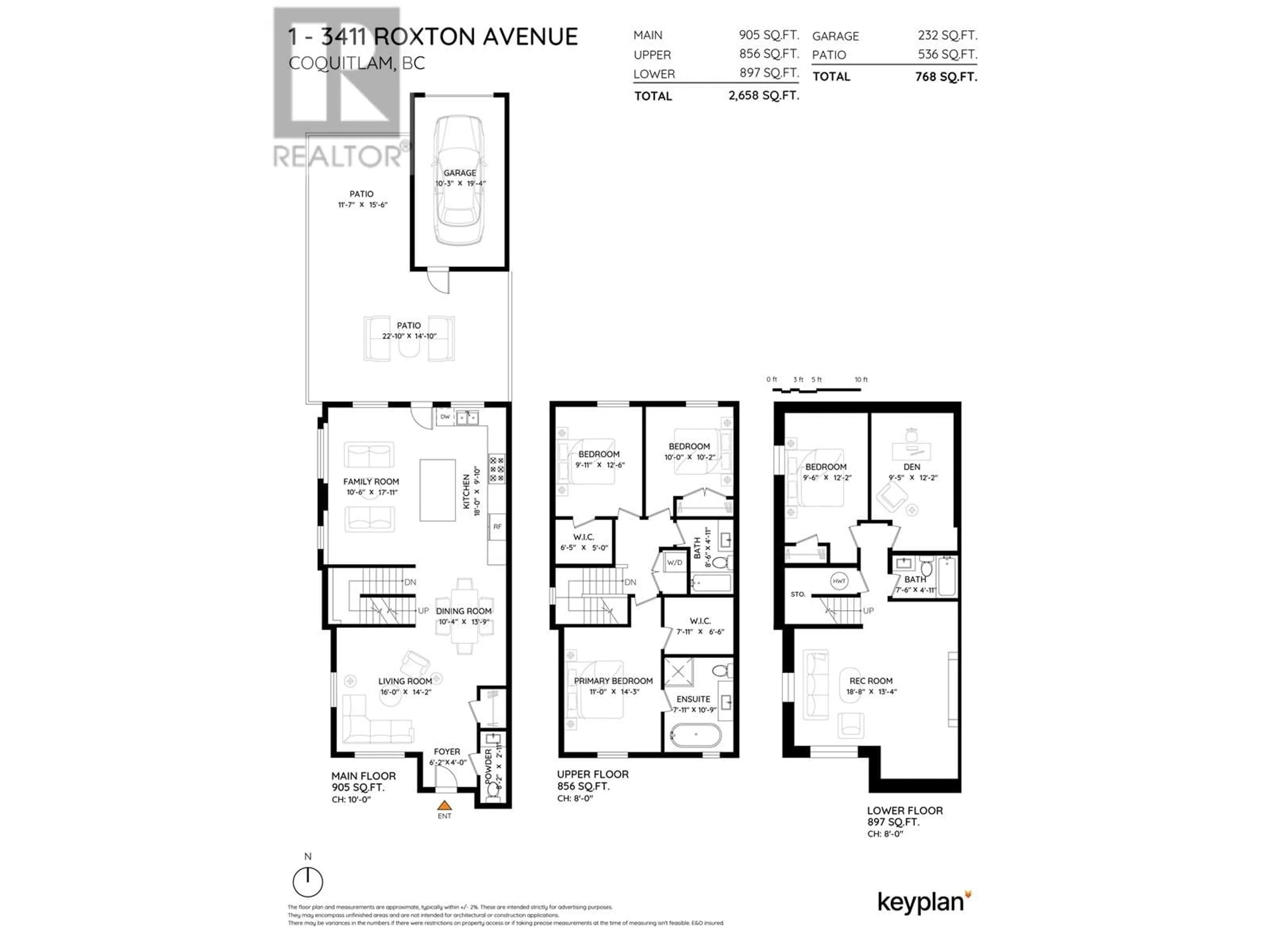 Floor plan for 1 - 3411 ROXTON AVENUE, Coquitlam British Columbia V3B0G7