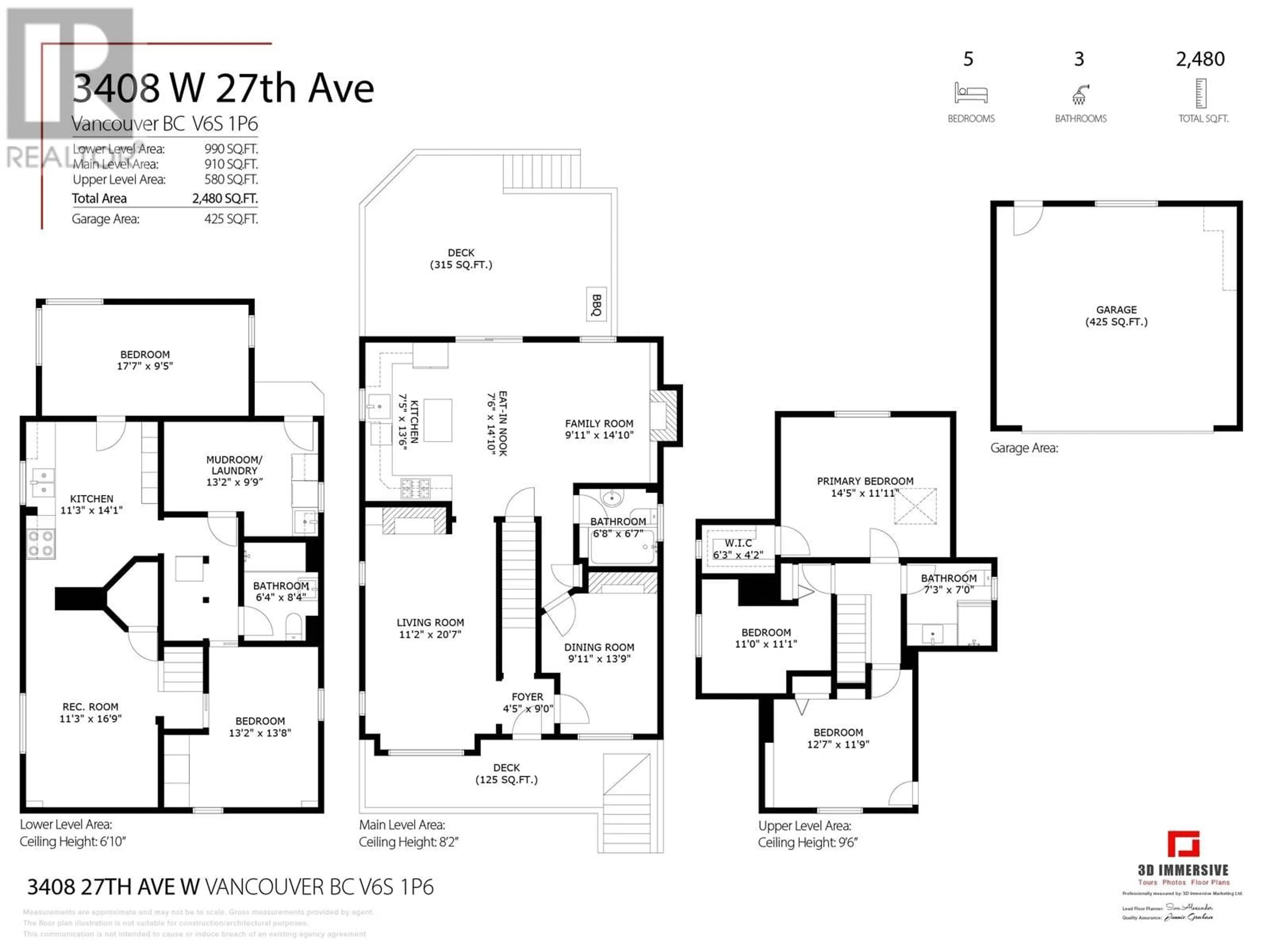 Floor plan for 3408 27TH AVENUE, Vancouver British Columbia V6S1P6