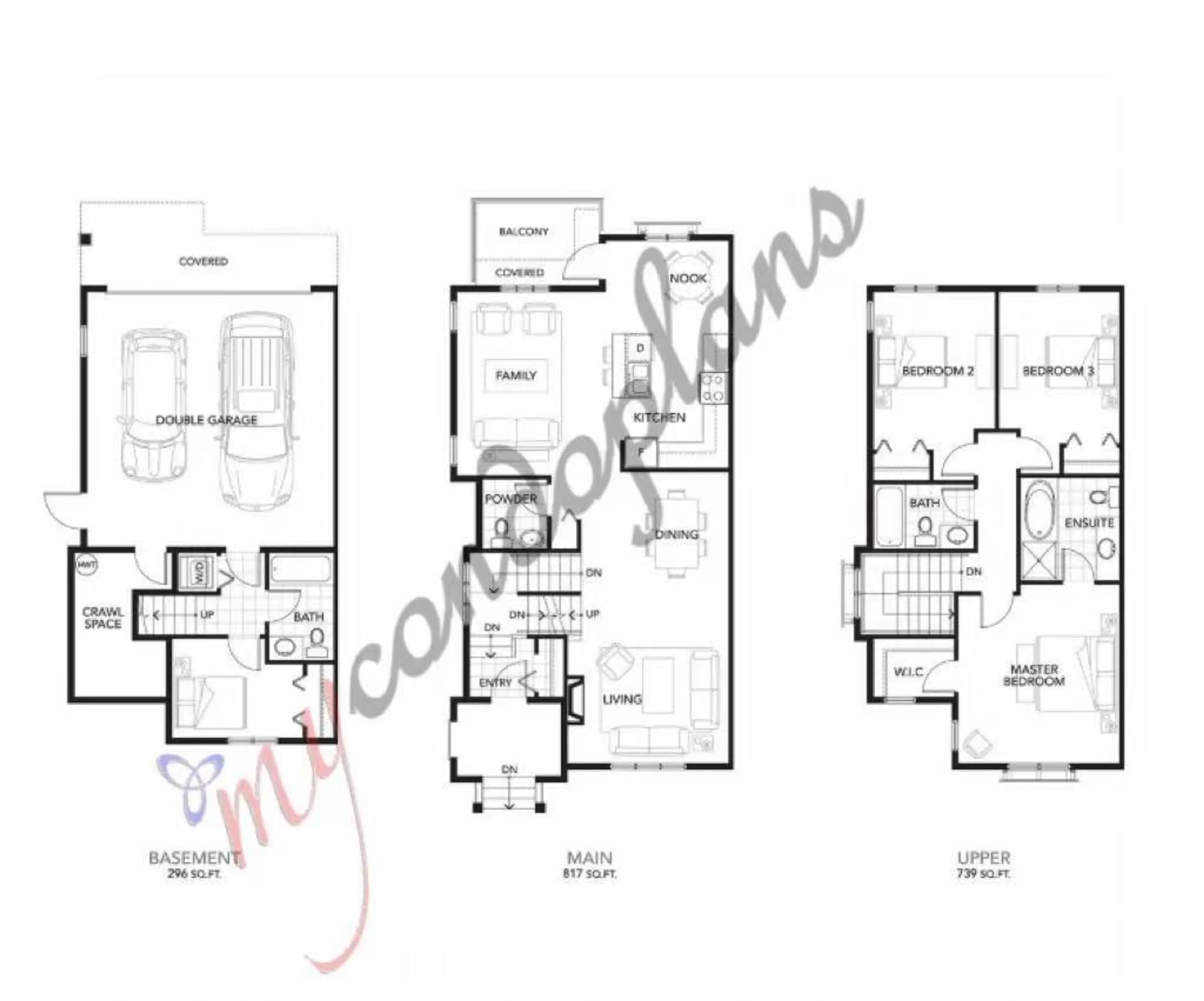 Floor plan for 33 - 8433 164, Surrey British Columbia V4N1E1