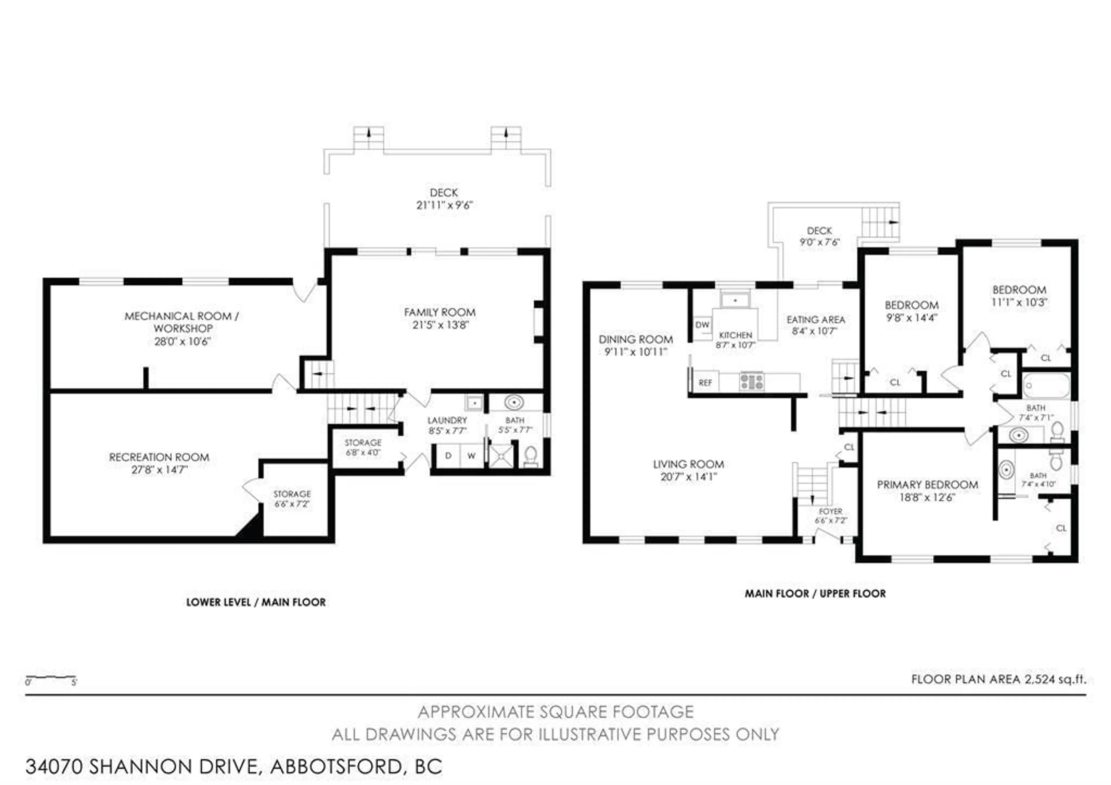 Floor plan for 34070 SHANNON, Abbotsford British Columbia V2S5C8