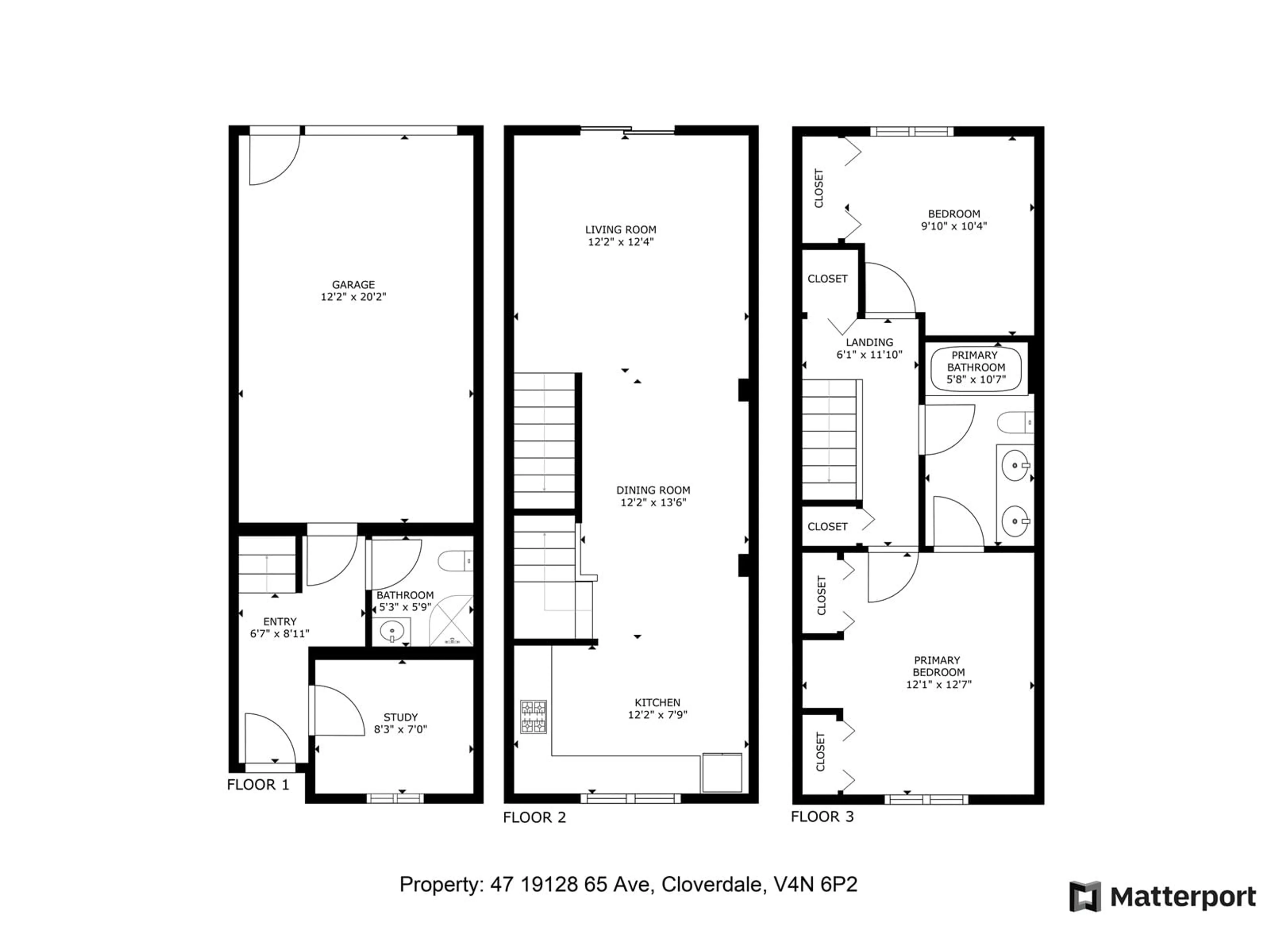 Floor plan for 47 - 19128 65, Surrey British Columbia V4N6P2