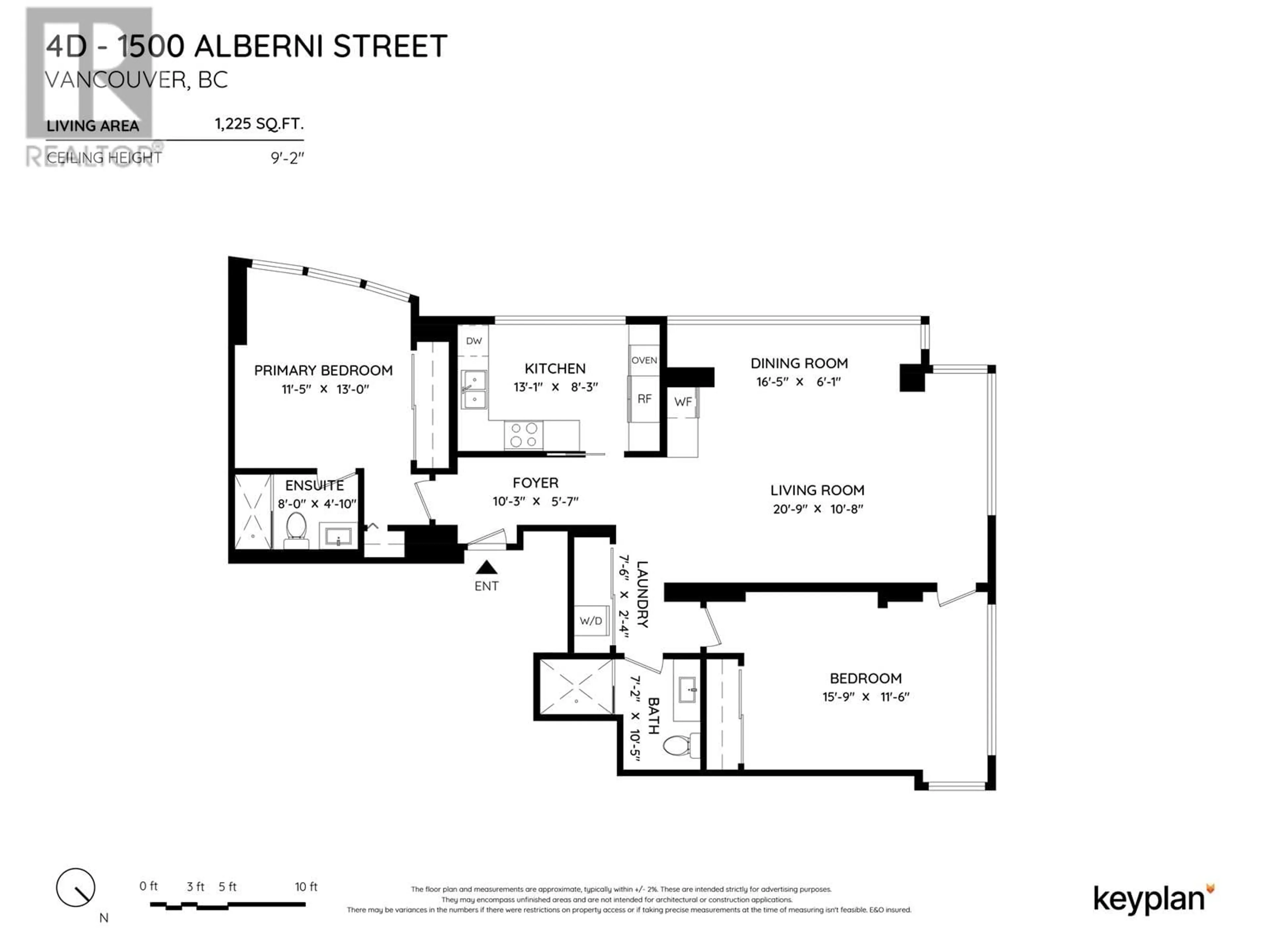 Floor plan for 4D - 1500 ALBERNI STREET, Vancouver British Columbia V6G3C9