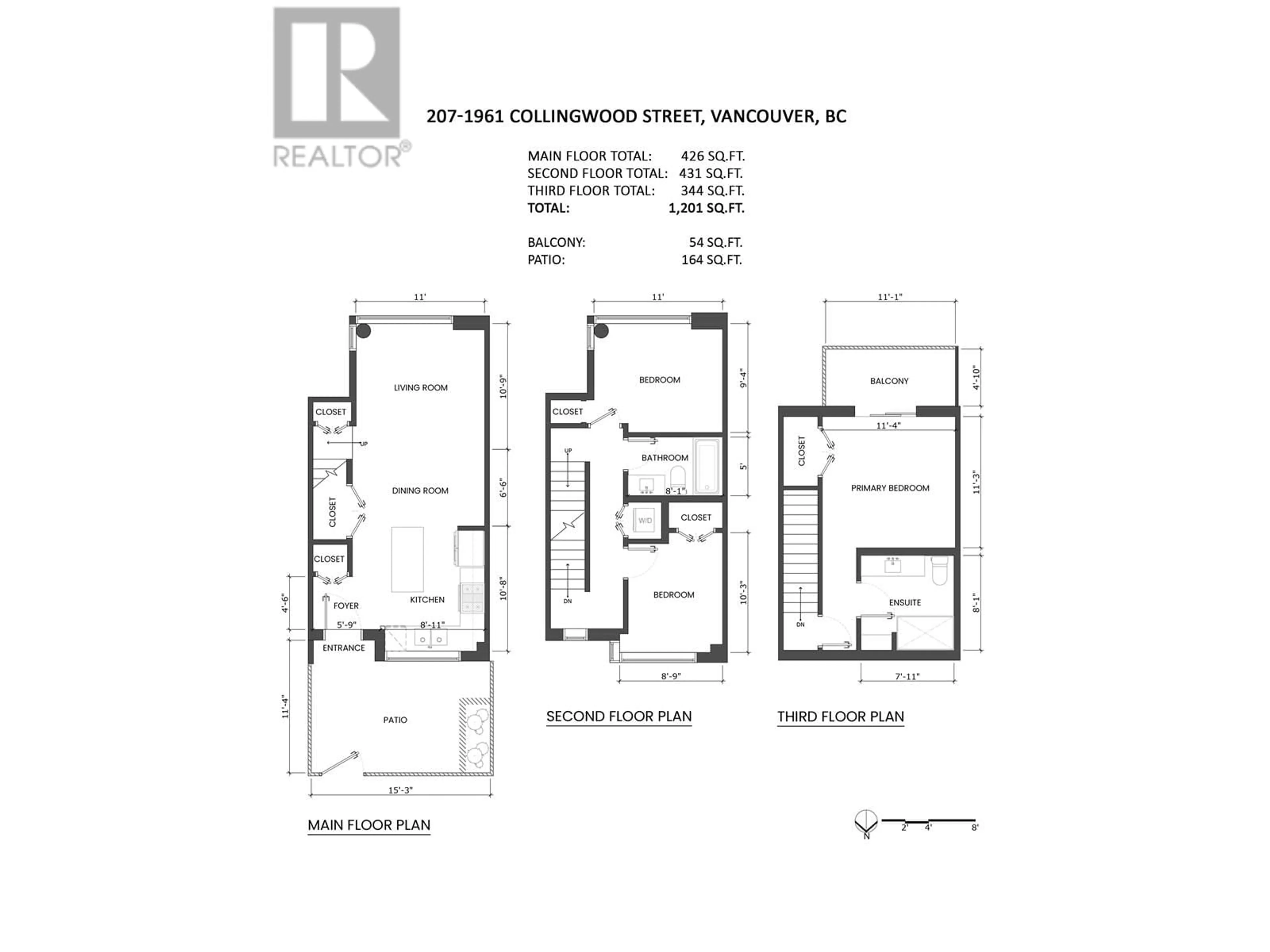 Floor plan for 207 - 1961 COLLINGWOOD STREET, Vancouver British Columbia V6R3K6