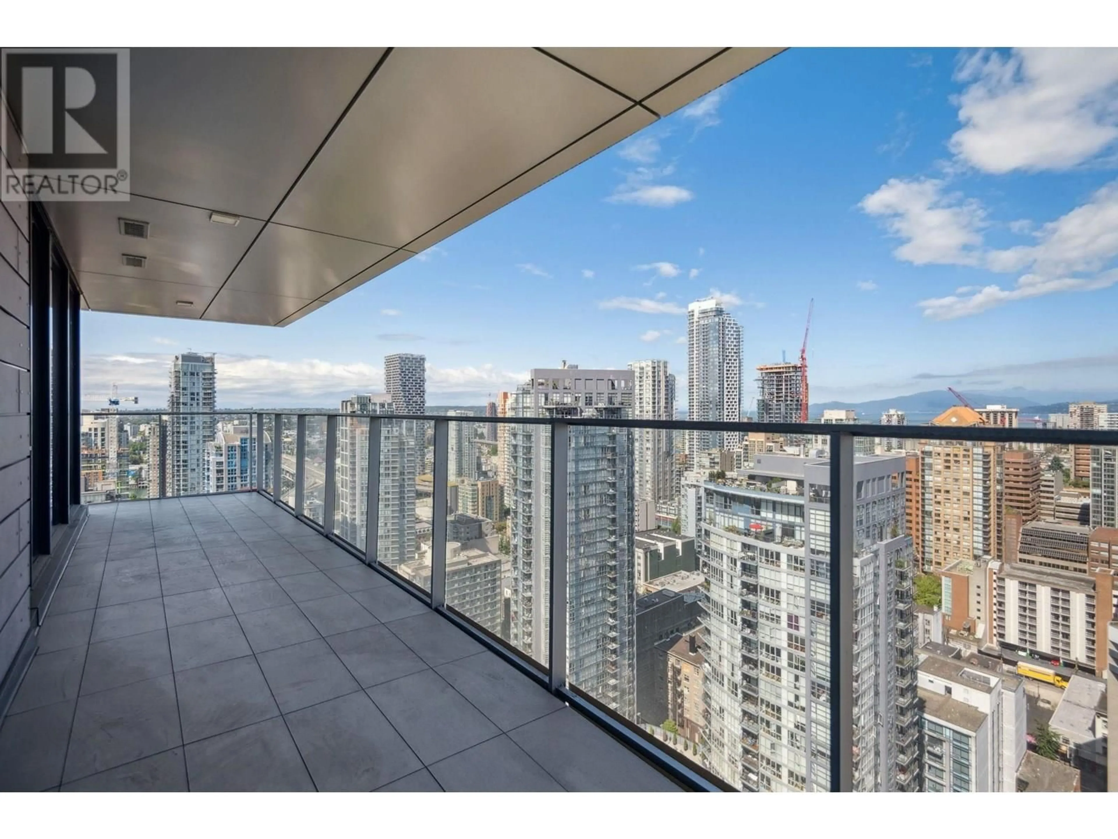 Balcony in the apartment, city buildings view from balcony for 3306 - 1111 RICHARDS STREET, Vancouver British Columbia V6B0S3