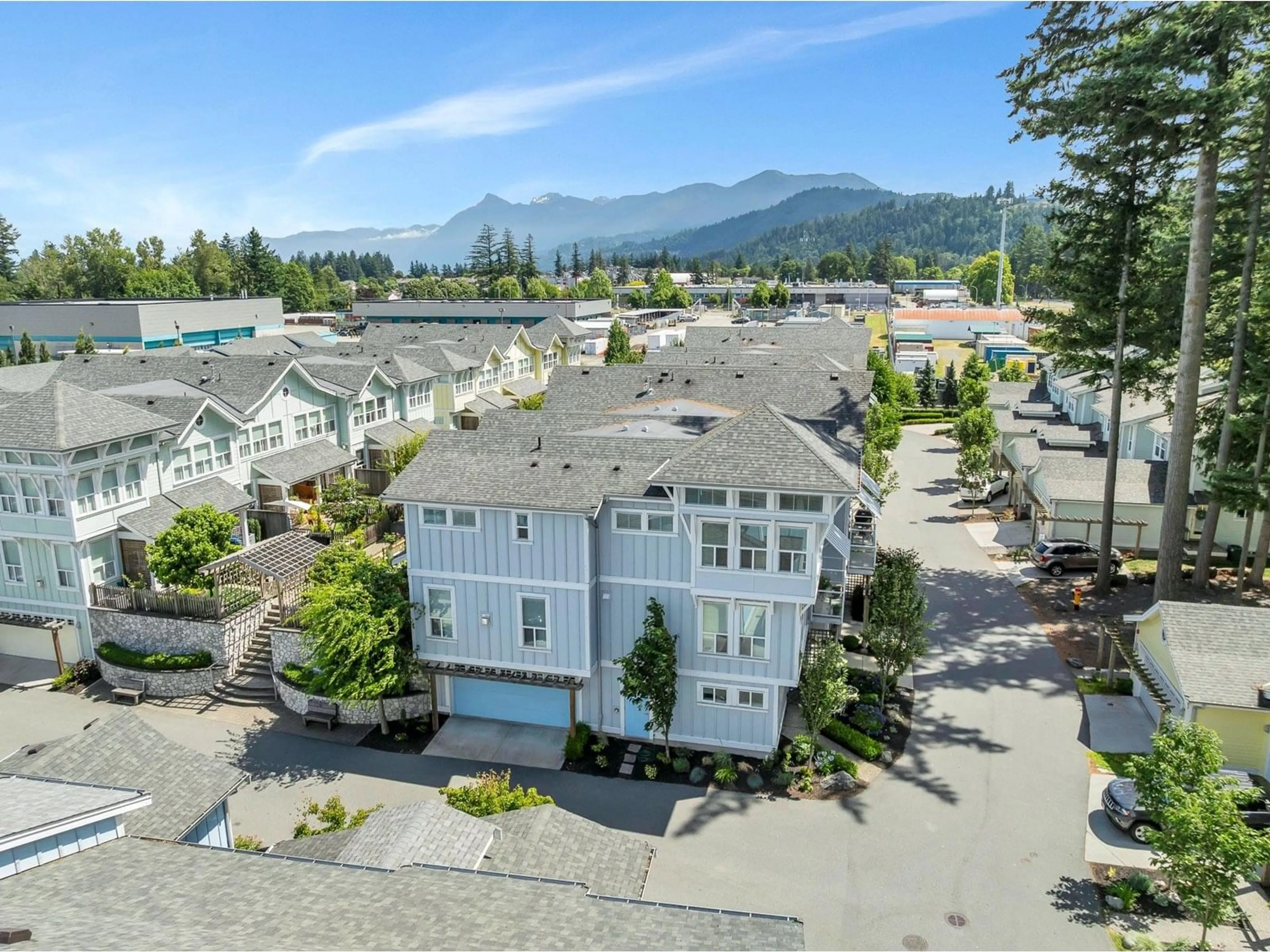 A pic from outside/outdoor area/front of a property/back of a property/a pic from drone, mountain view for 29 - 44849 ANGLERS BOULEVARD, Chilliwack British Columbia V2R0Y4