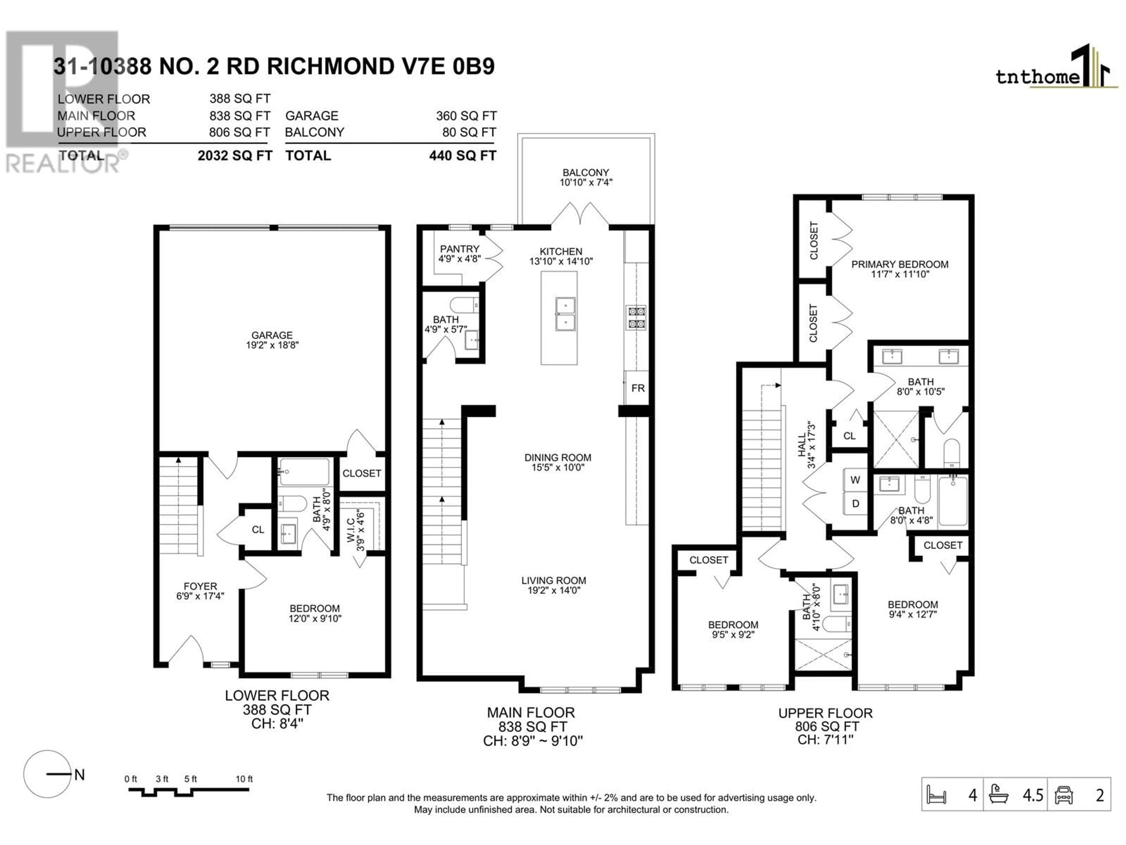 Floor plan for 31 - 10388 NO. 2 ROAD, Richmond British Columbia V7E0B9