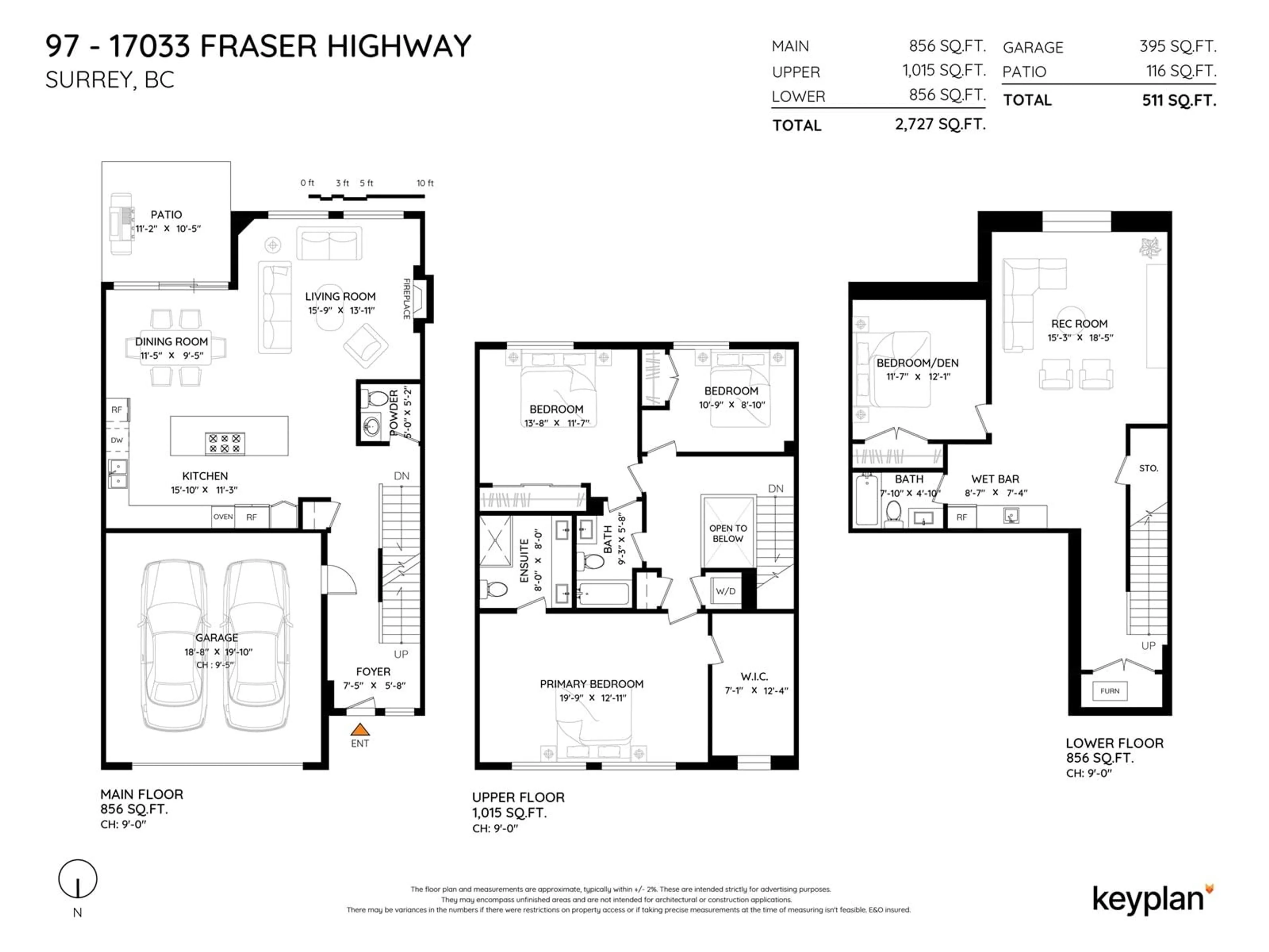 Floor plan for 97 - 17033 FRASER, Surrey British Columbia V4N6V2
