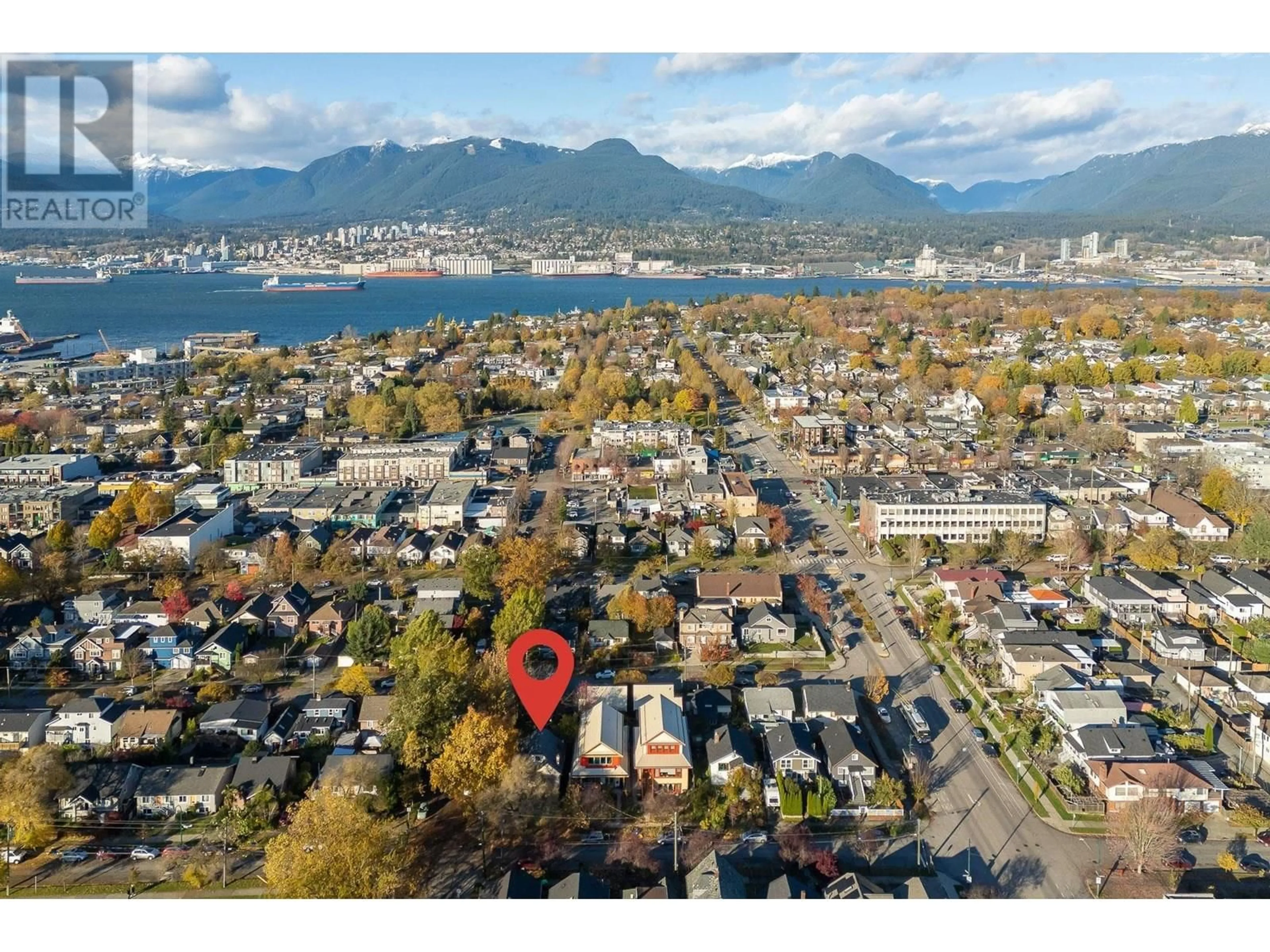 A pic from outside/outdoor area/front of a property/back of a property/a pic from drone, mountain view for 2305 TURNER STREET, Vancouver British Columbia V5L2A6