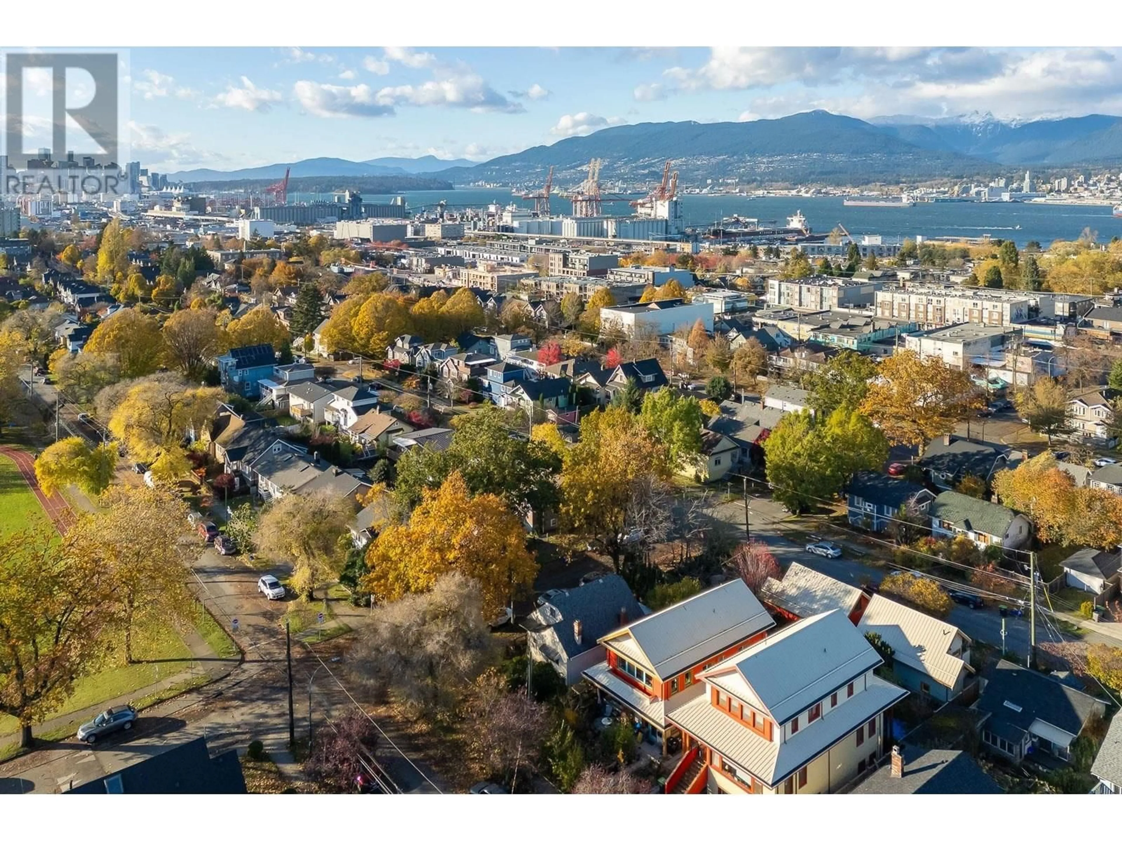 A pic from outside/outdoor area/front of a property/back of a property/a pic from drone, mountain view for 2305 TURNER STREET, Vancouver British Columbia V5L2A6