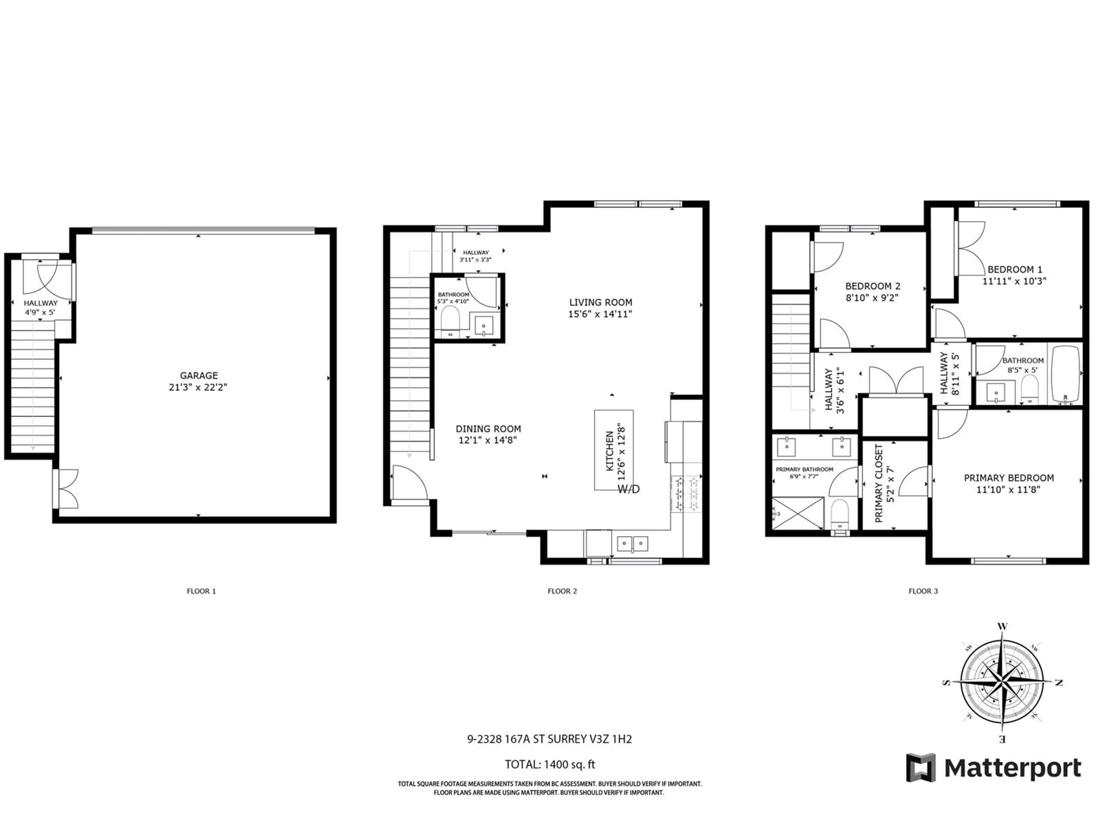 Floor plan for 9 - 2328 167A, Surrey British Columbia V3Z1H2