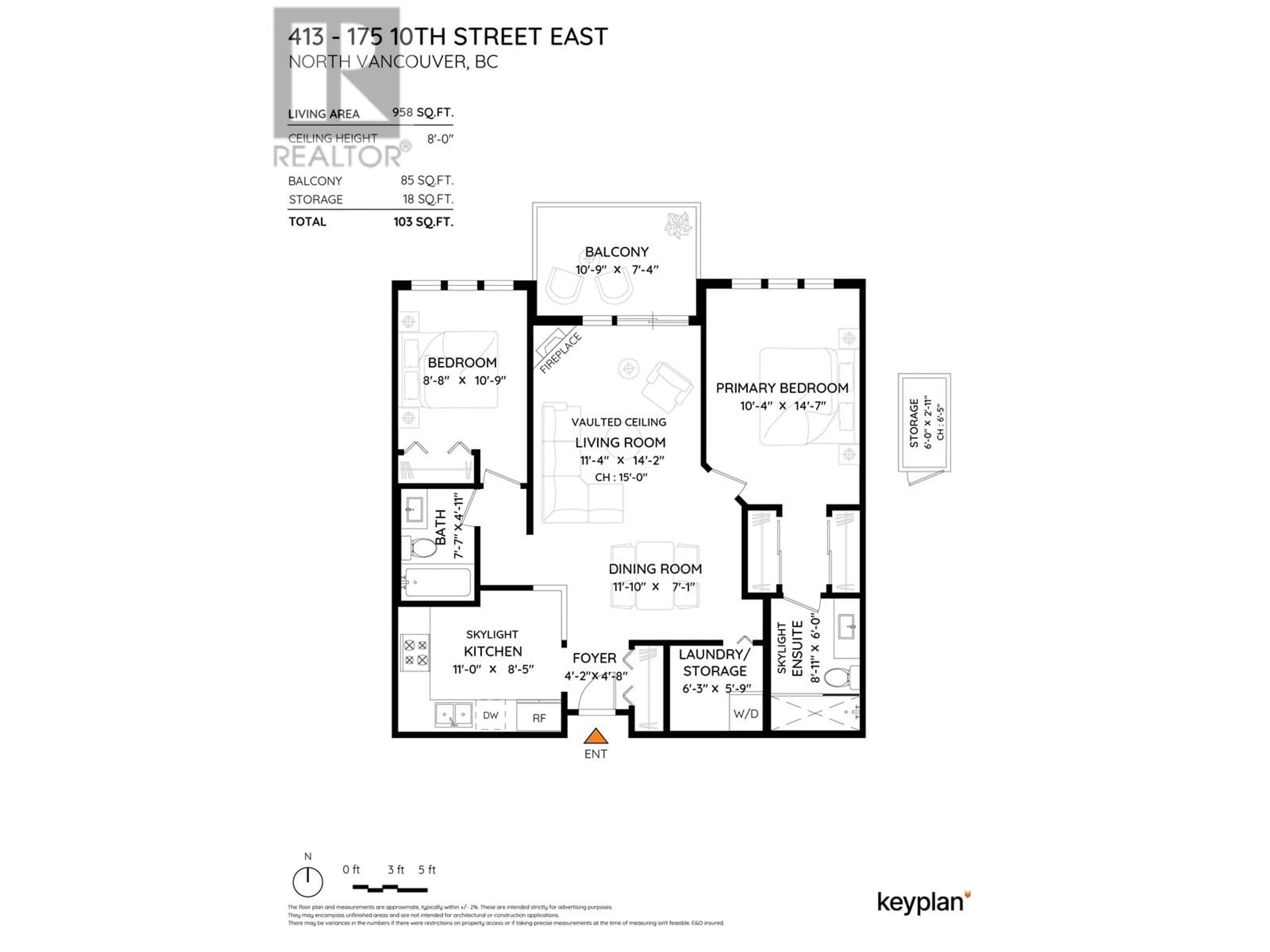 Floor plan for PH 413 - 175 10TH STREET, North Vancouver British Columbia V7L4W1
