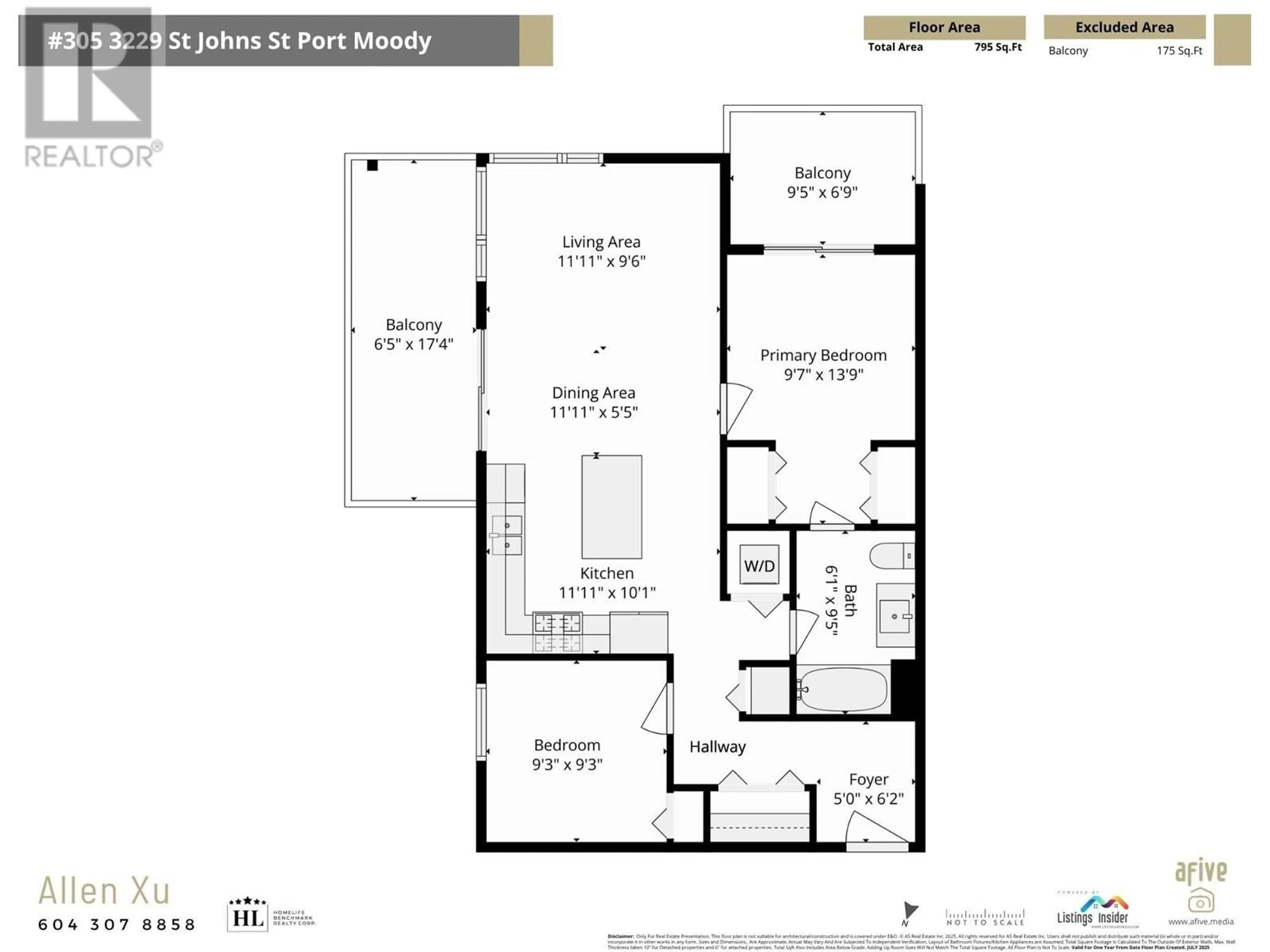 Floor plan for 305 - 3229 ST JOHNS STREET, Port Moody British Columbia V3H0M4