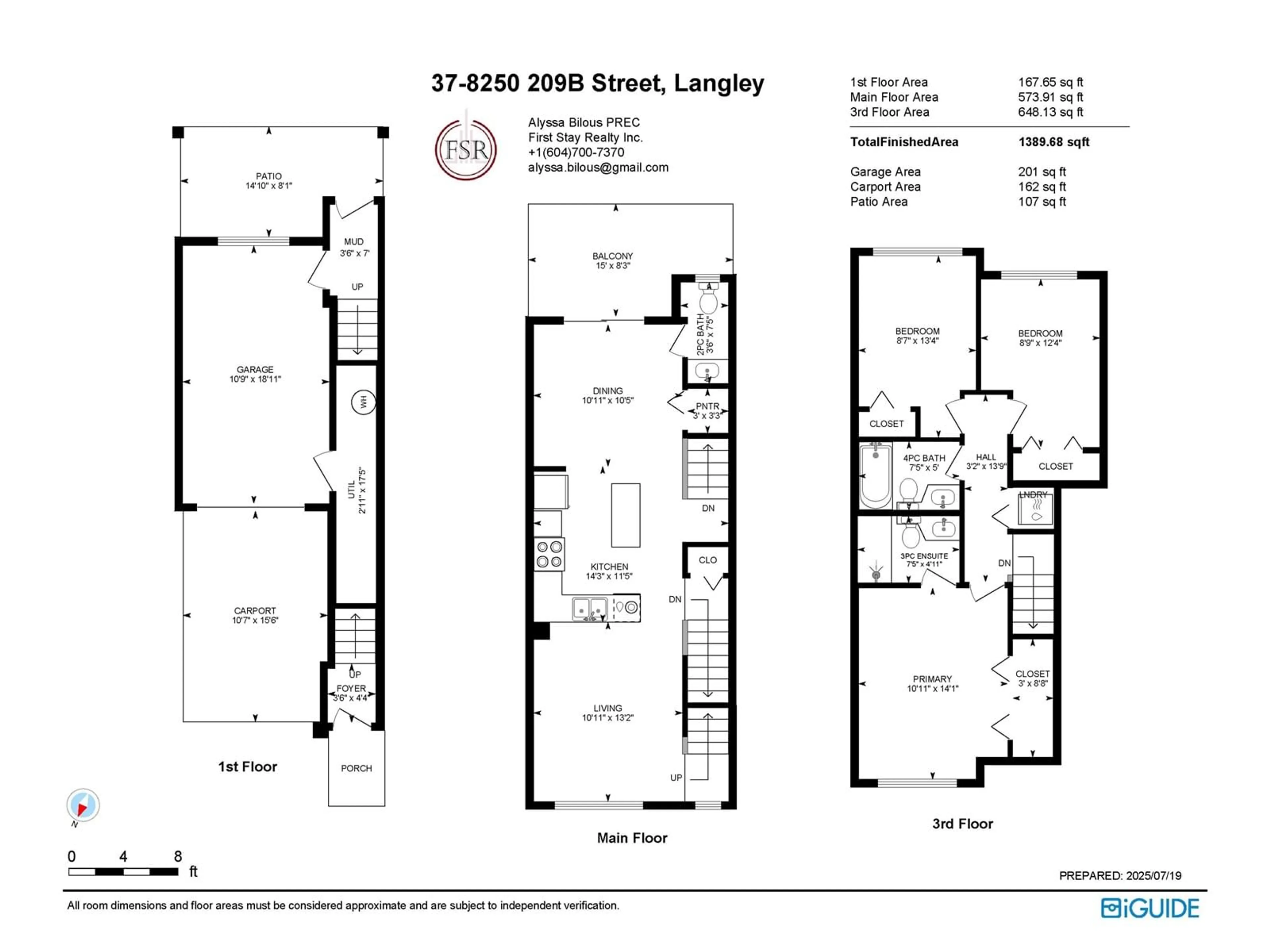 Floor plan for 37 - 8250 209B, Langley British Columbia V2Y0J7