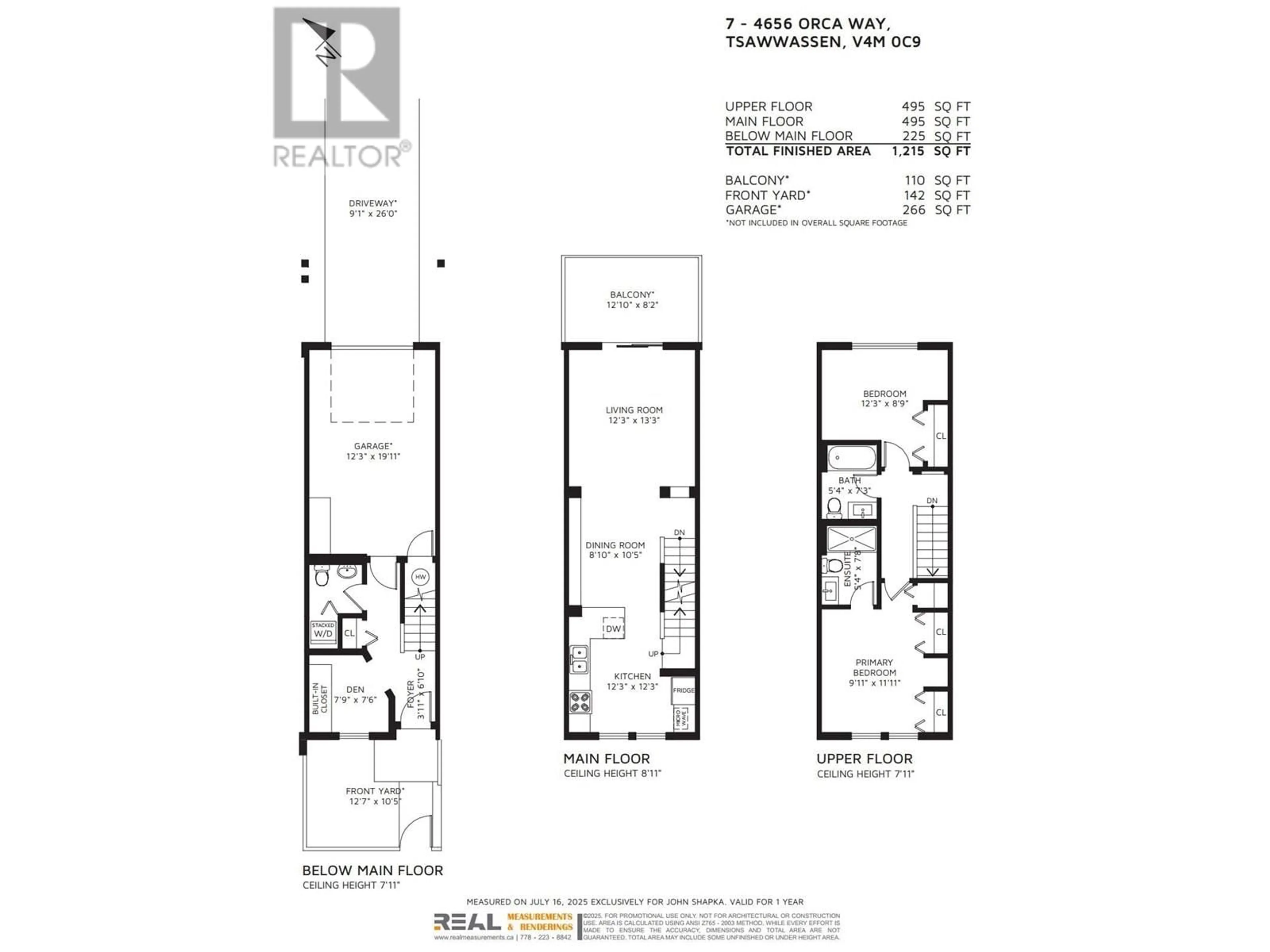 Floor plan for 7 - 4656 ORCA WAY, Tsawwassen British Columbia V4M0C9