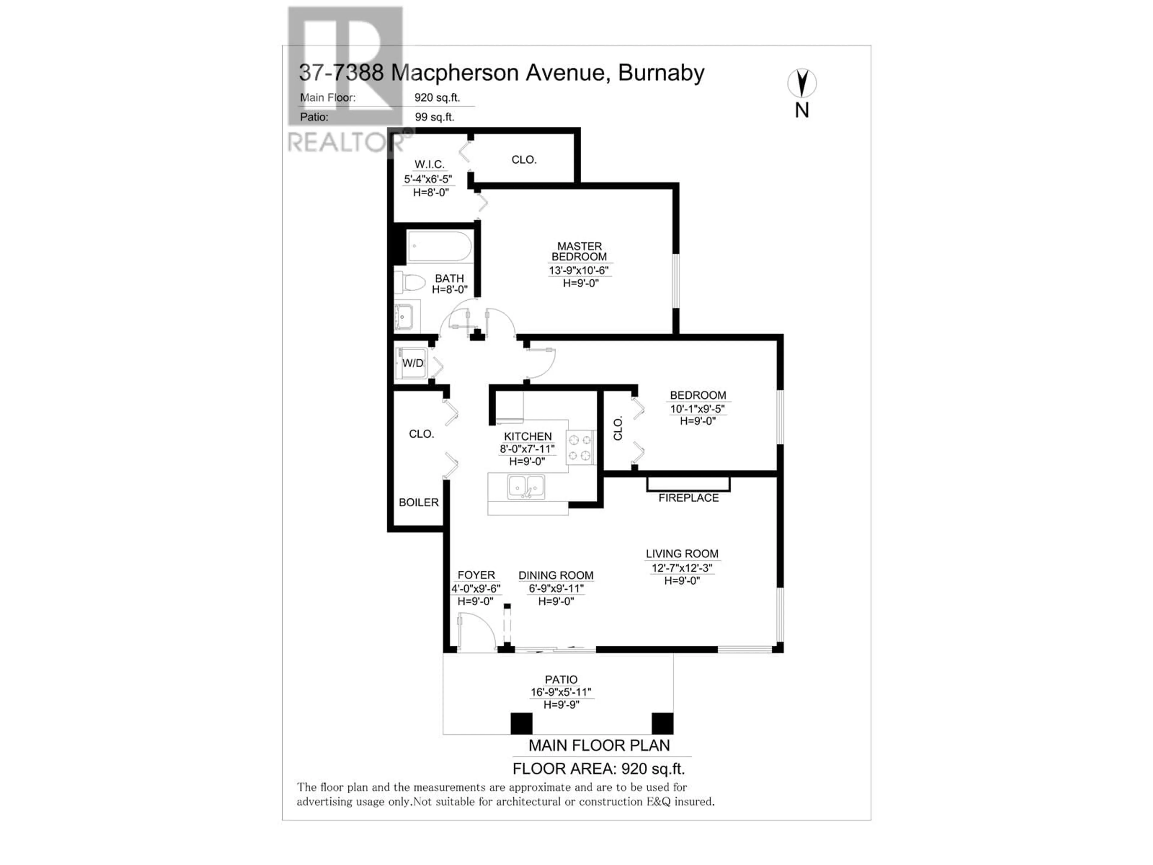 Floor plan for 37 - 7388 MACPHERSON AVENUE, Burnaby British Columbia V5J0A1