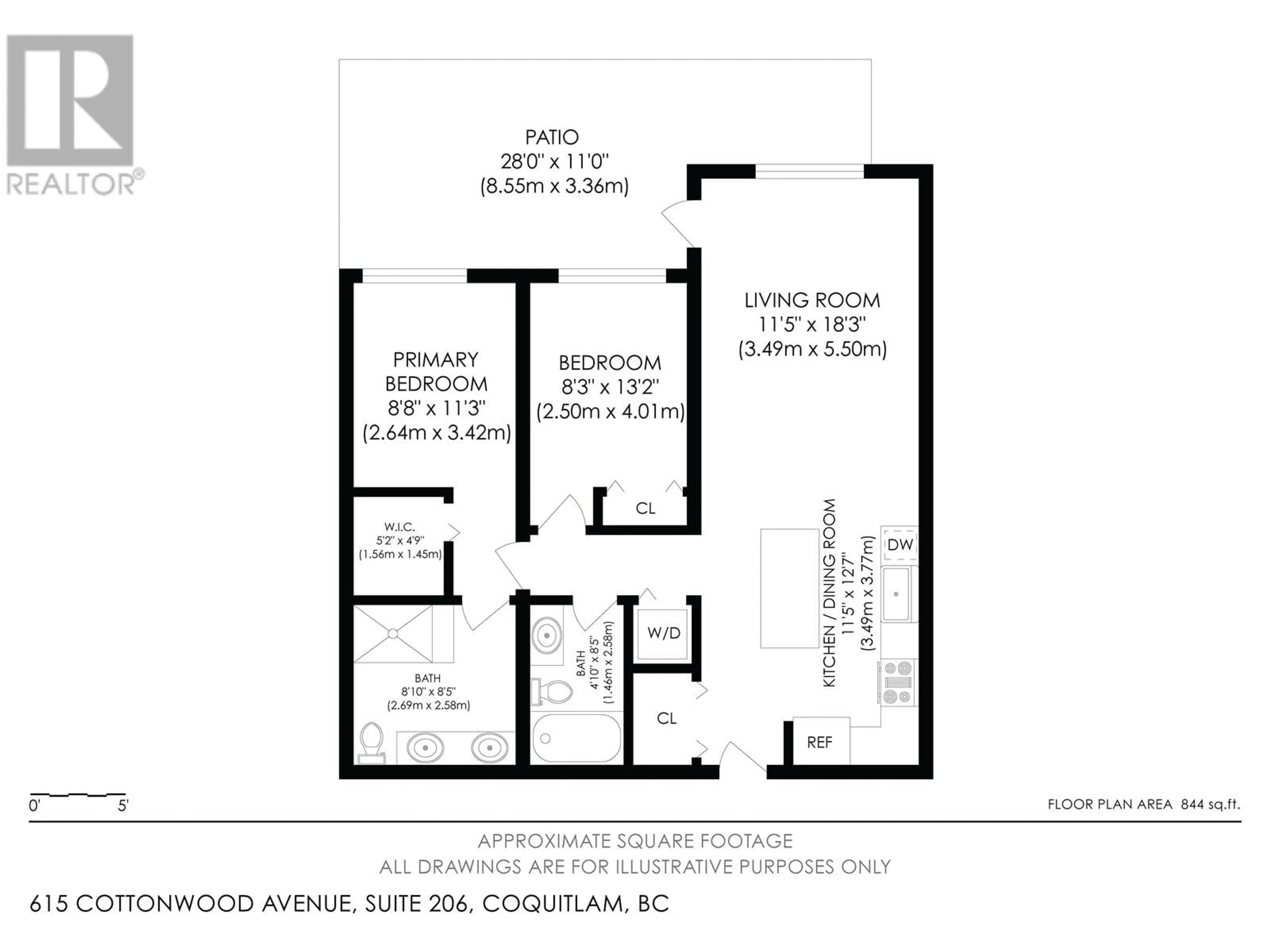 Floor plan for 206 - 615 COTTONWOOD AVENUE, Coquitlam British Columbia V3J0N4
