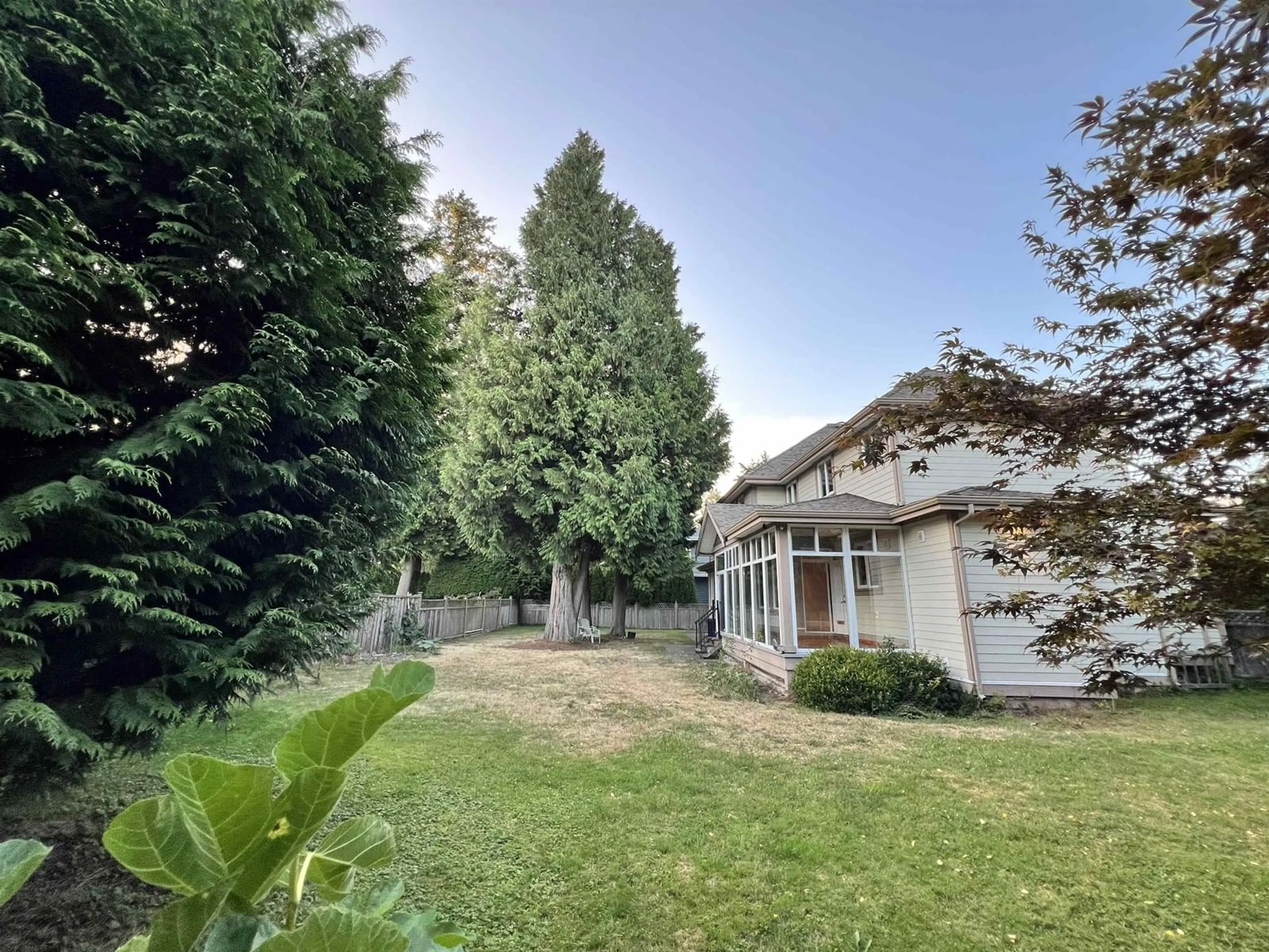 A pic from outside/outdoor area/front of a property/back of a property/a pic from drone, forest/trees view for 12348 21A, Surrey British Columbia V4A9Y7