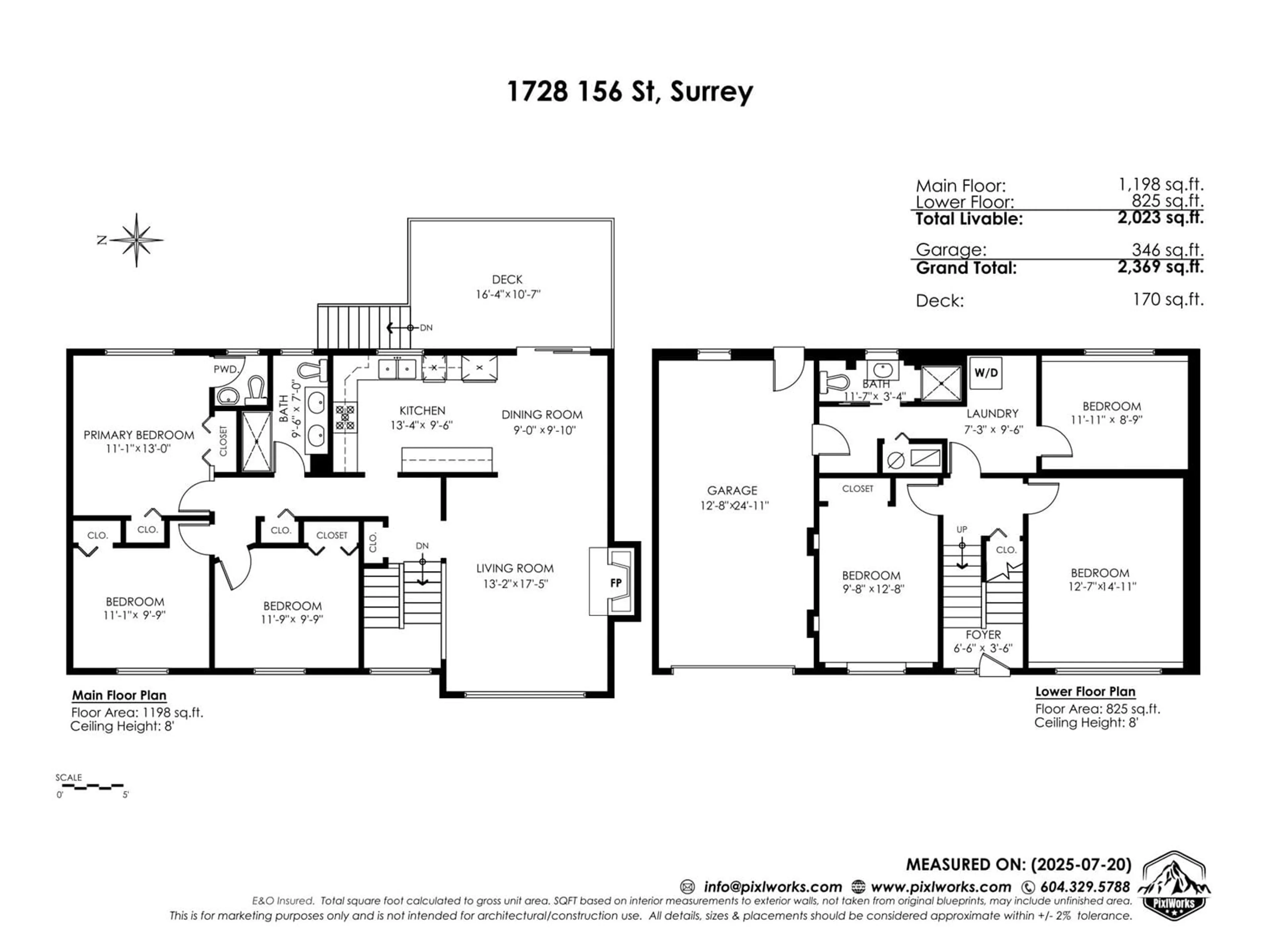 Floor plan for 1728 156, Surrey British Columbia V4A4T1