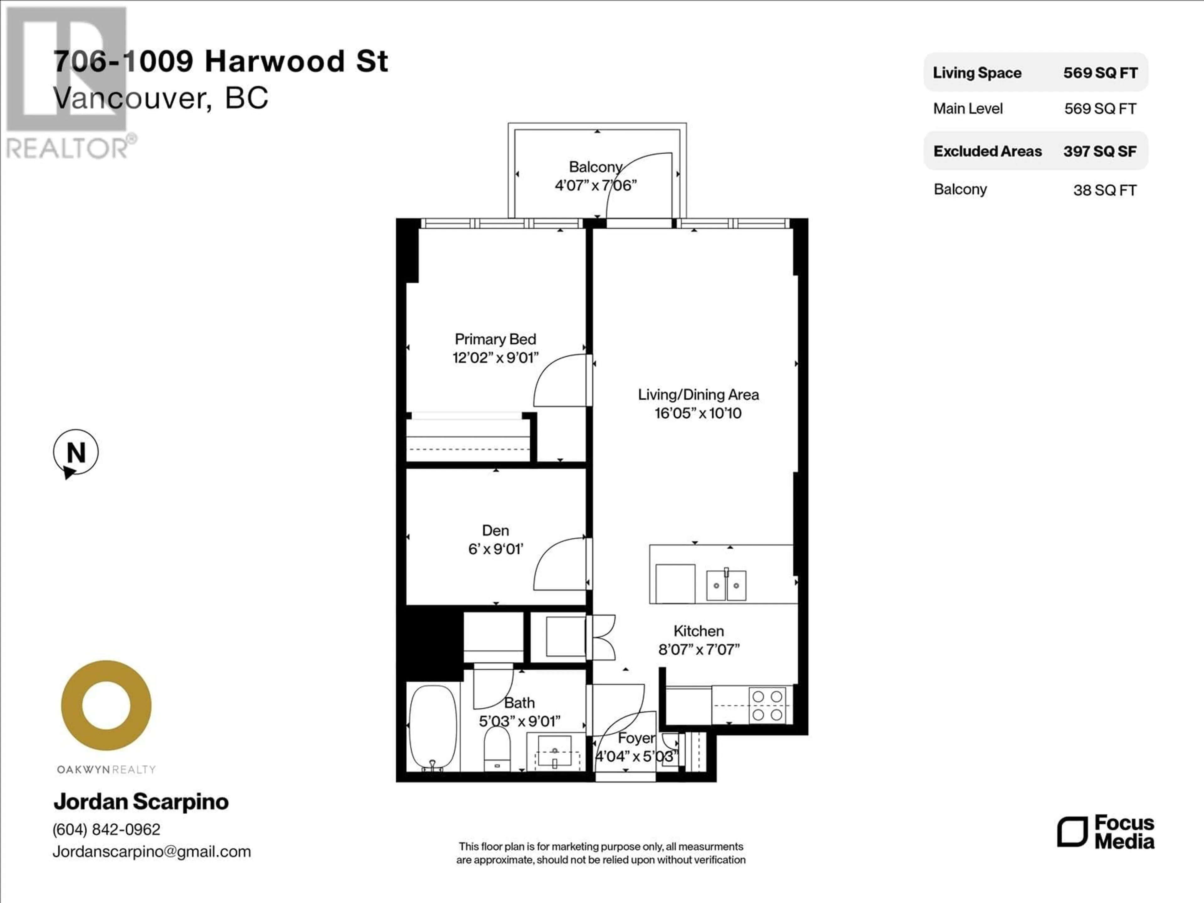 Floor plan for 706 - 1009 HARWOOD STREET, Vancouver British Columbia V6E0C2