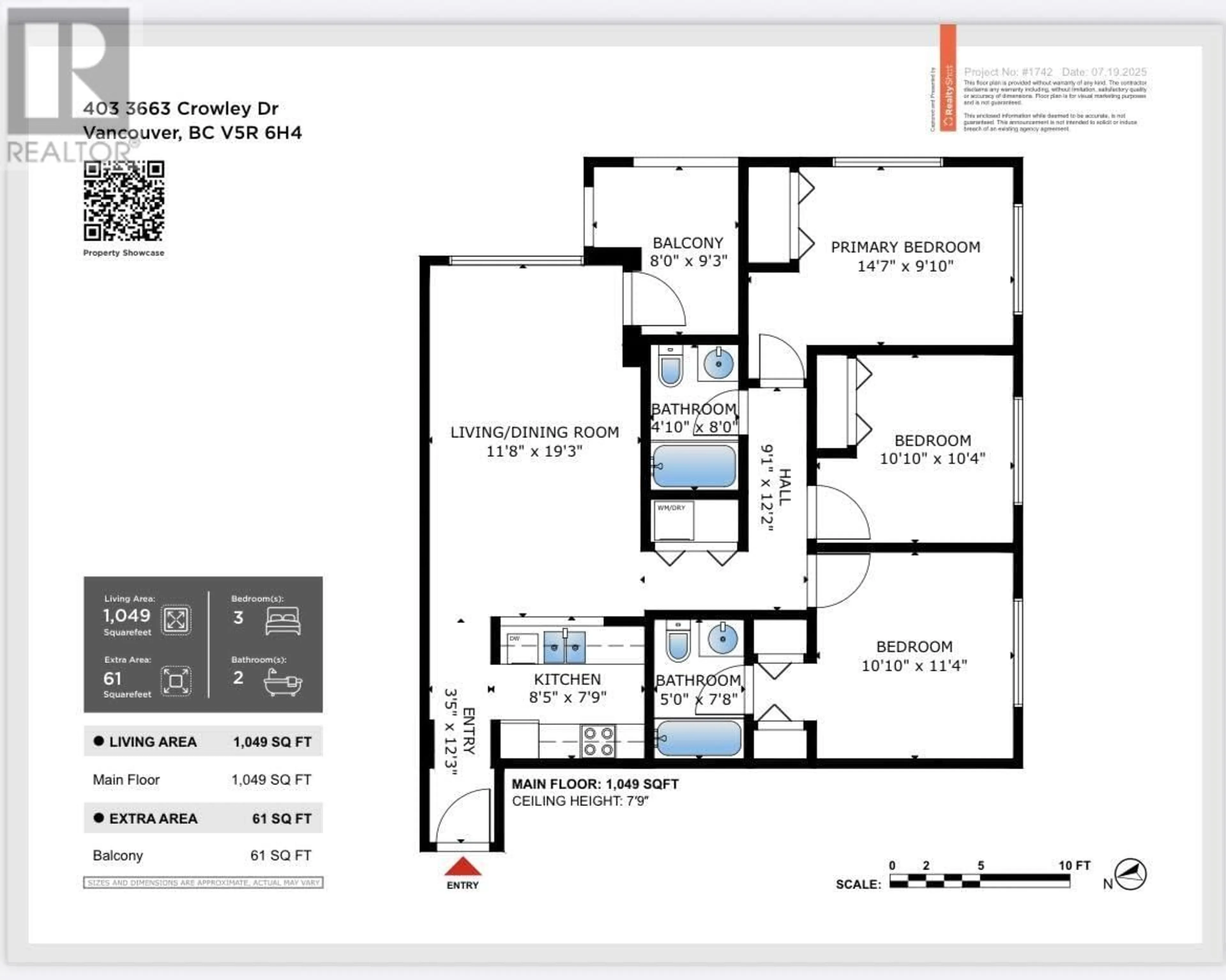 Floor plan for 403 - 3663 CROWLEY DRIVE, Vancouver British Columbia V5R6H4