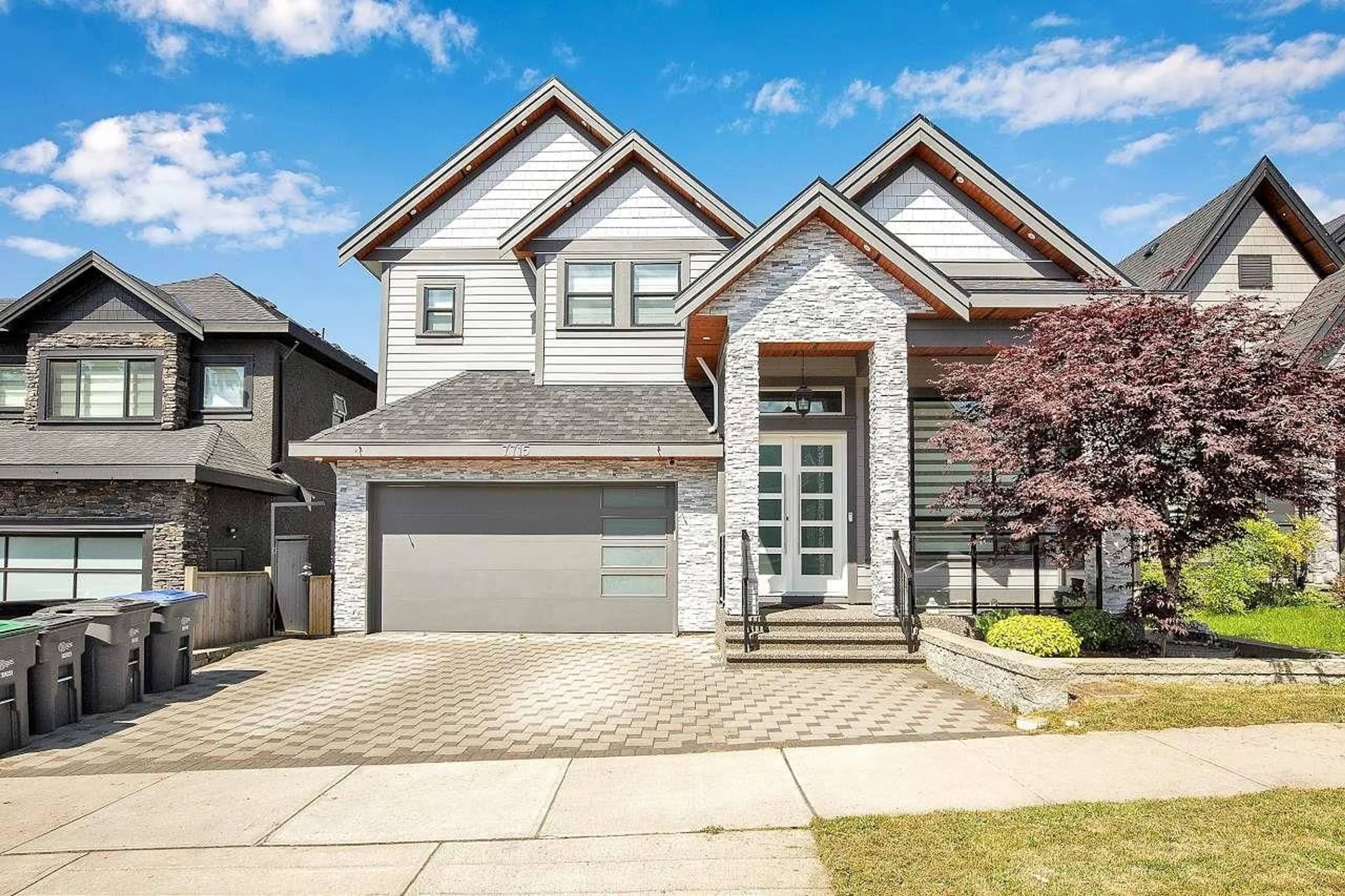 Home with brick exterior material, street for 7715 154A, Surrey British Columbia V3S1C2