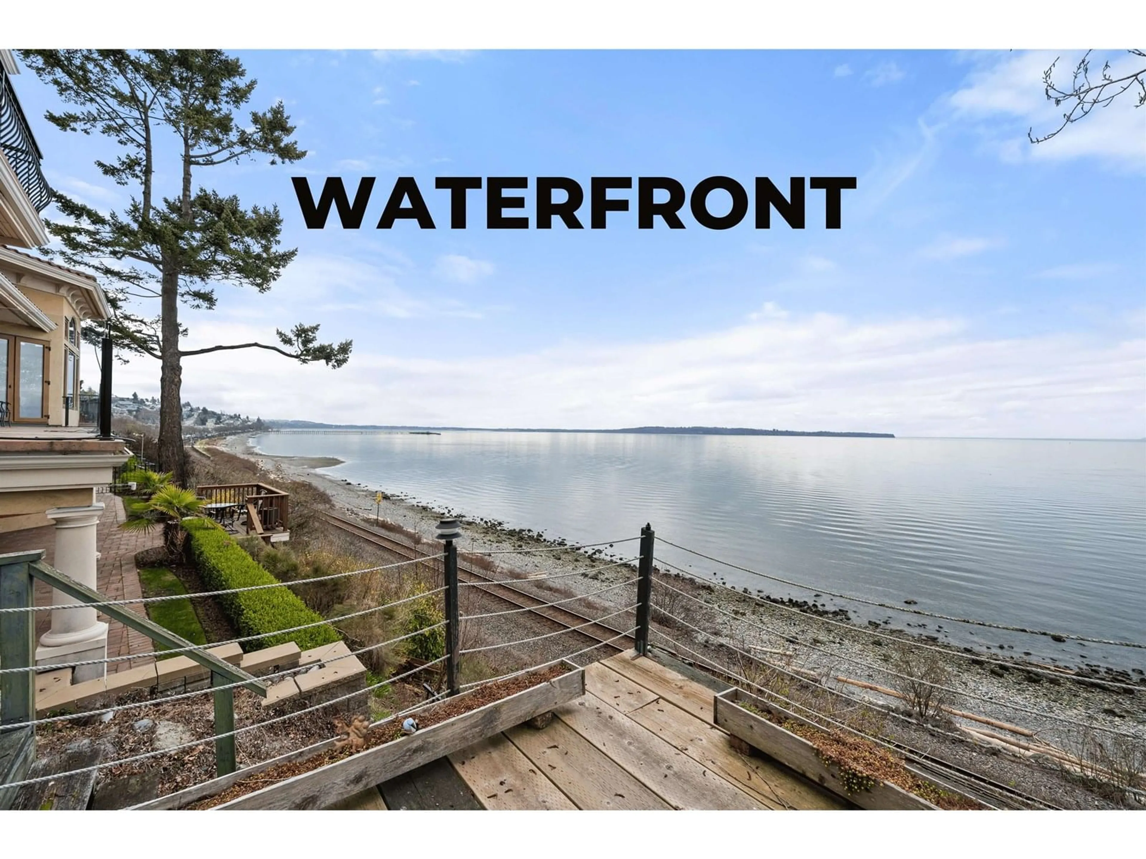 A pic from outside/outdoor area/front of a property/back of a property/a pic from drone, water/lake/river/ocean view for 14458 MARINE, White Rock British Columbia V4B1B3