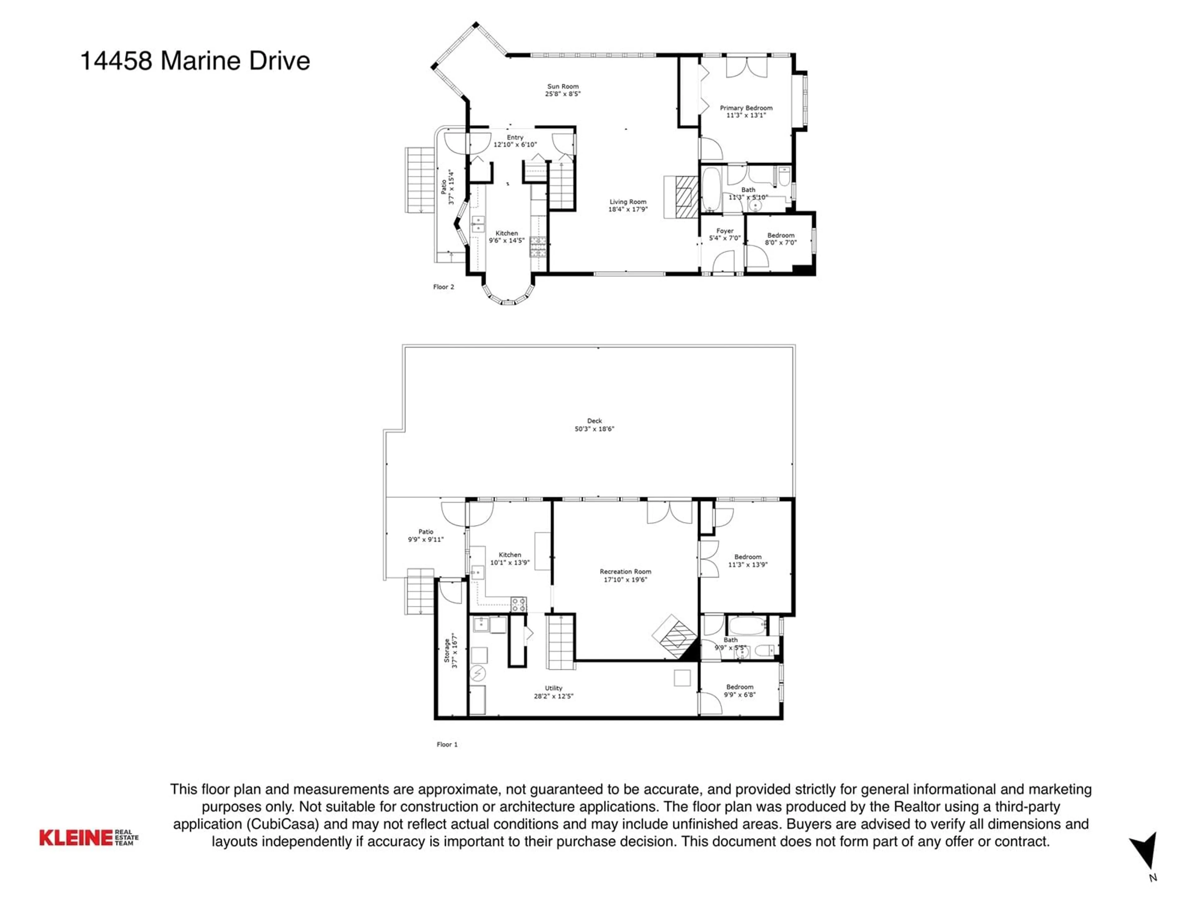 Floor plan for 14458 MARINE, White Rock British Columbia V4B1B3