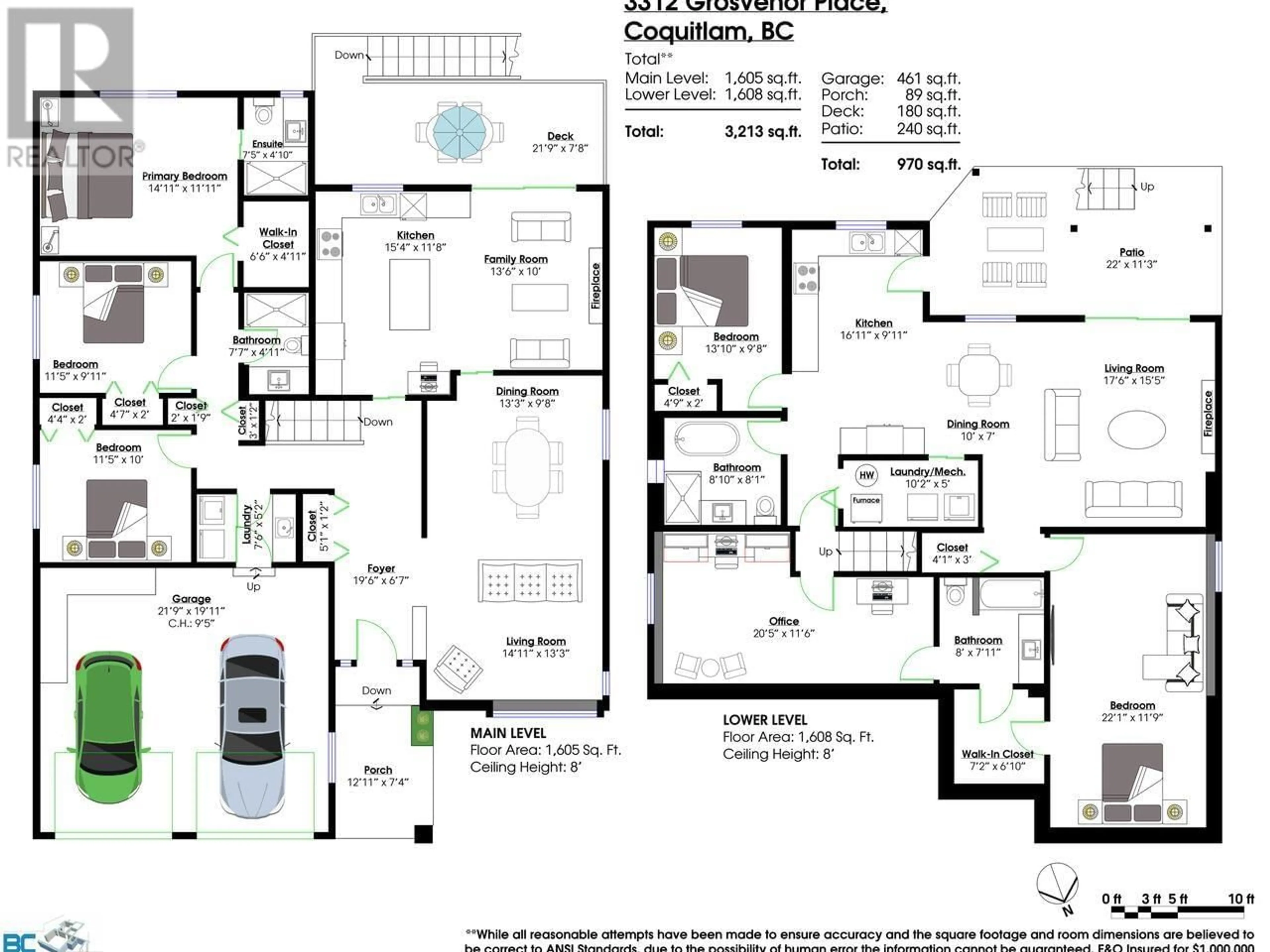 Floor plan for 3312 GROSVENOR PLACE, Coquitlam British Columbia V3E3G6