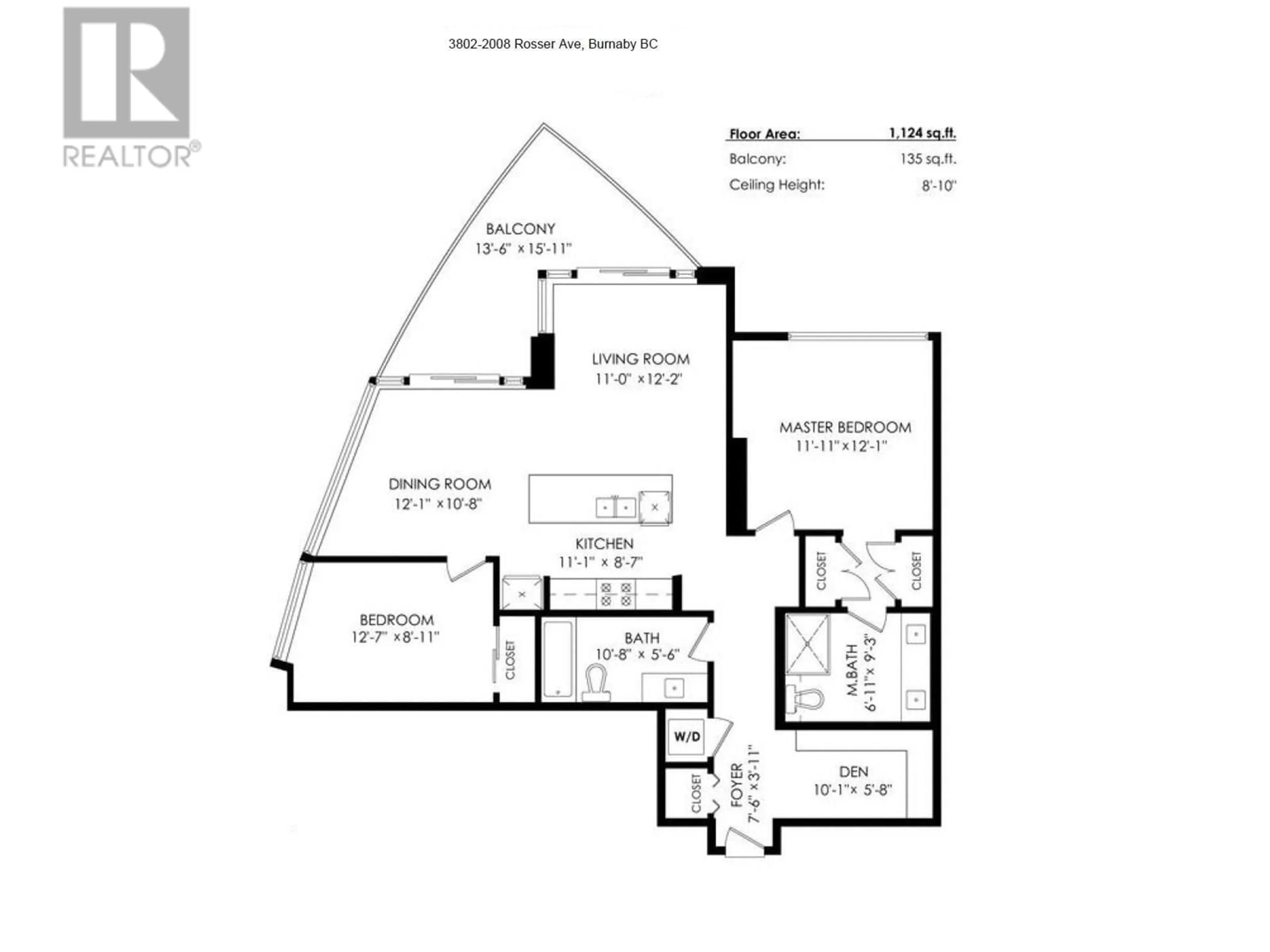 Floor plan for 3902 - 2008 ROSSER AVENUE, Burnaby British Columbia V5C0H8
