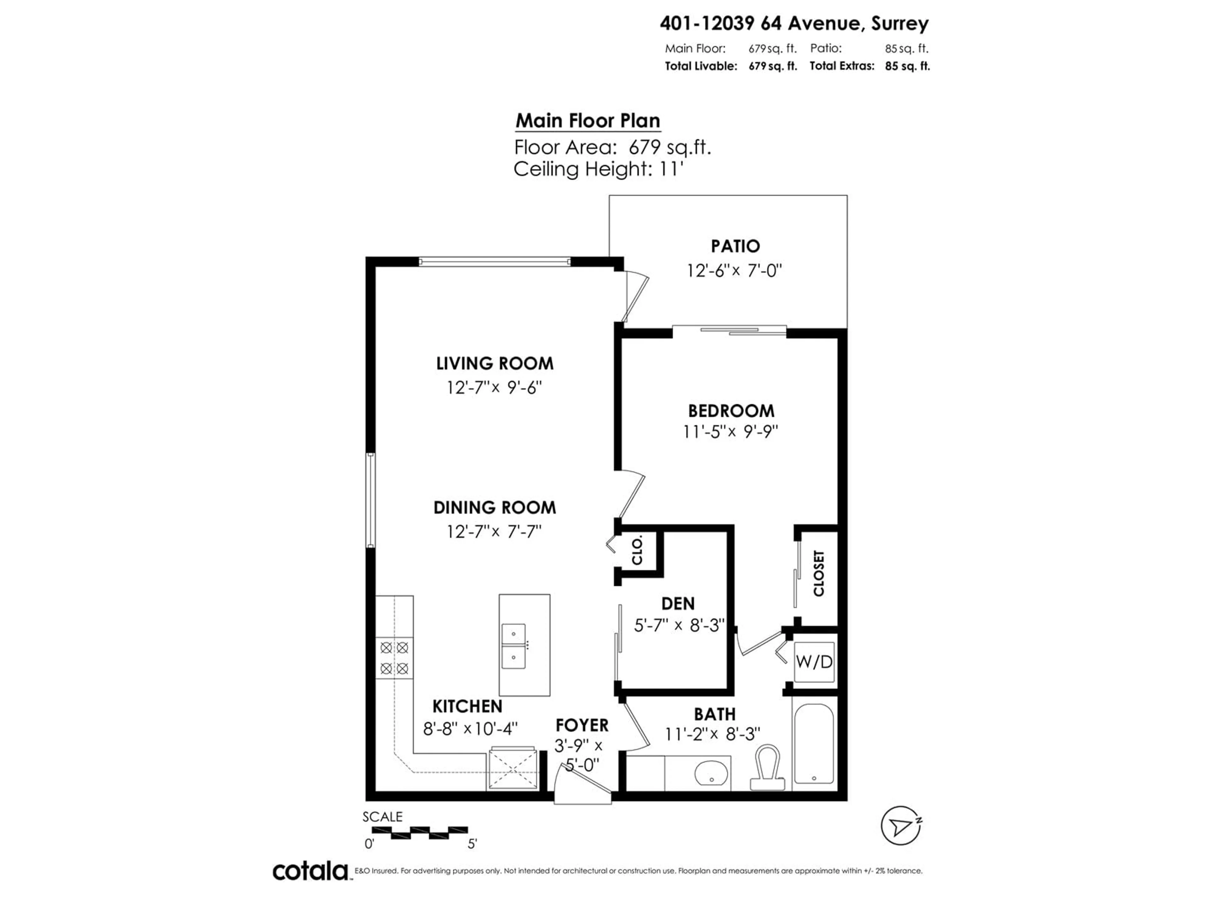 Floor plan for 401 - 12039 64, Surrey British Columbia V3W0R7