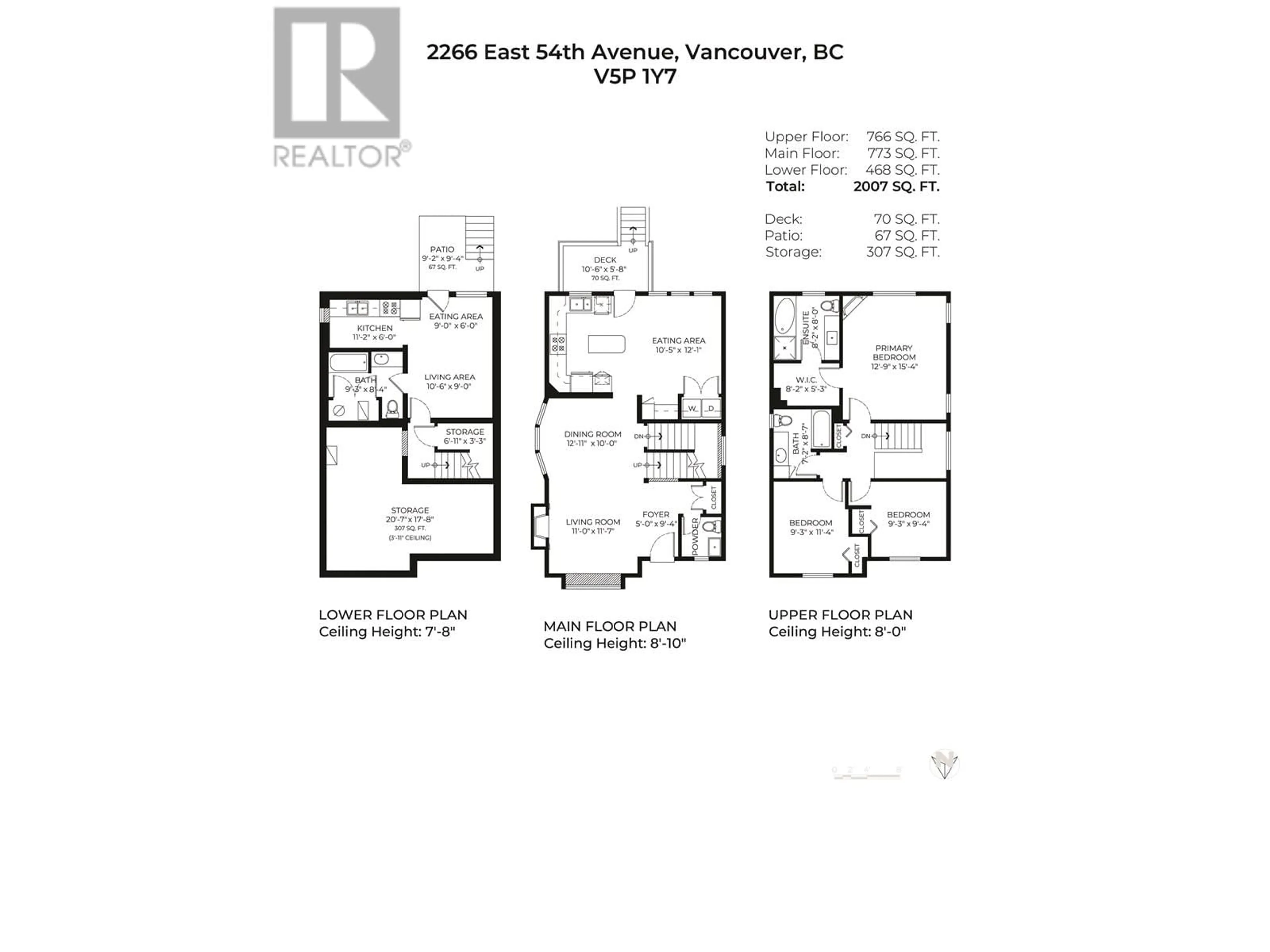 Floor plan for 2266 54TH AVENUE, Vancouver British Columbia V5P1Y7