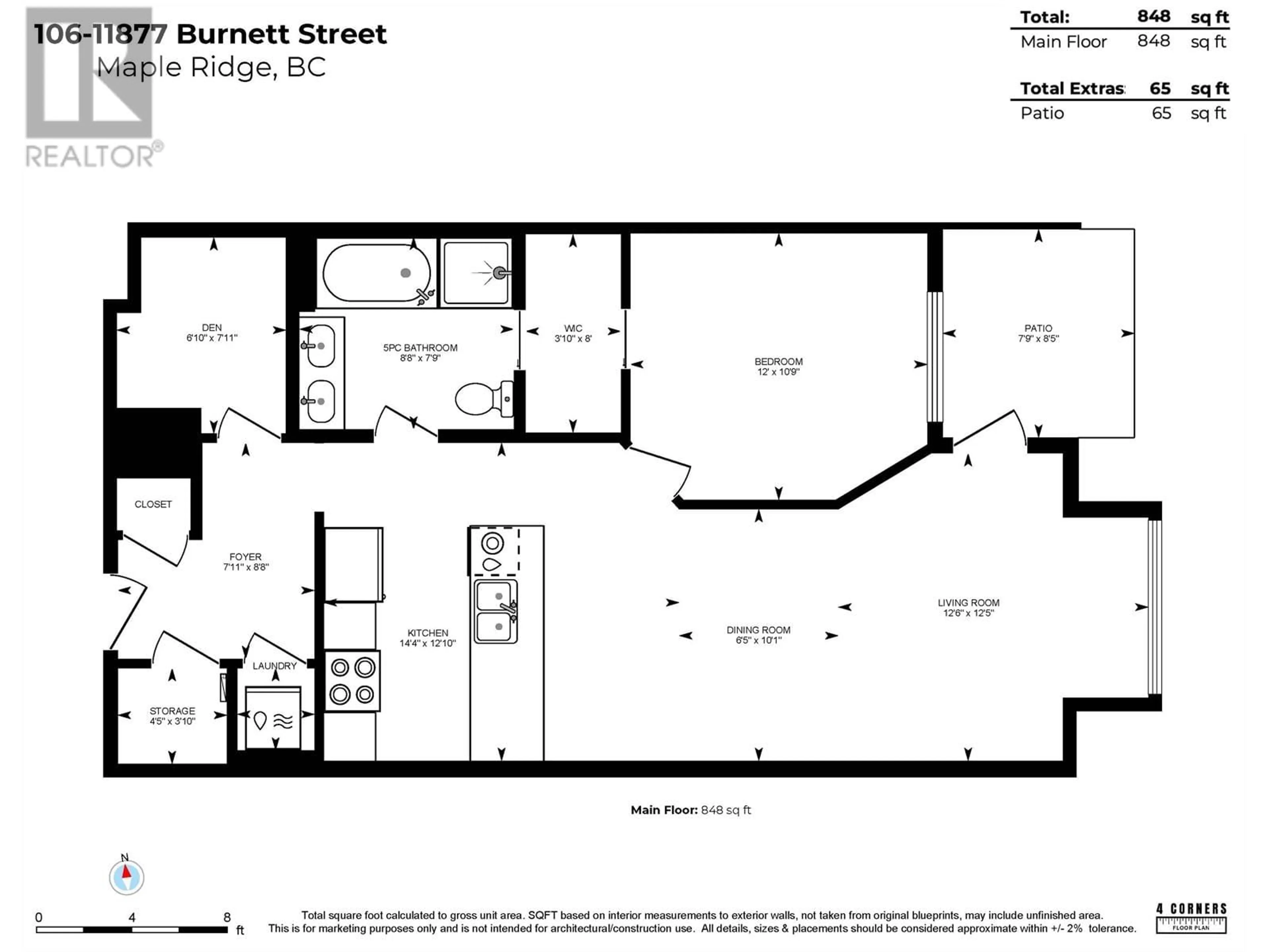 Floor plan for 106 - 11887 BURNETT STREET, Maple Ridge British Columbia V2X6P6