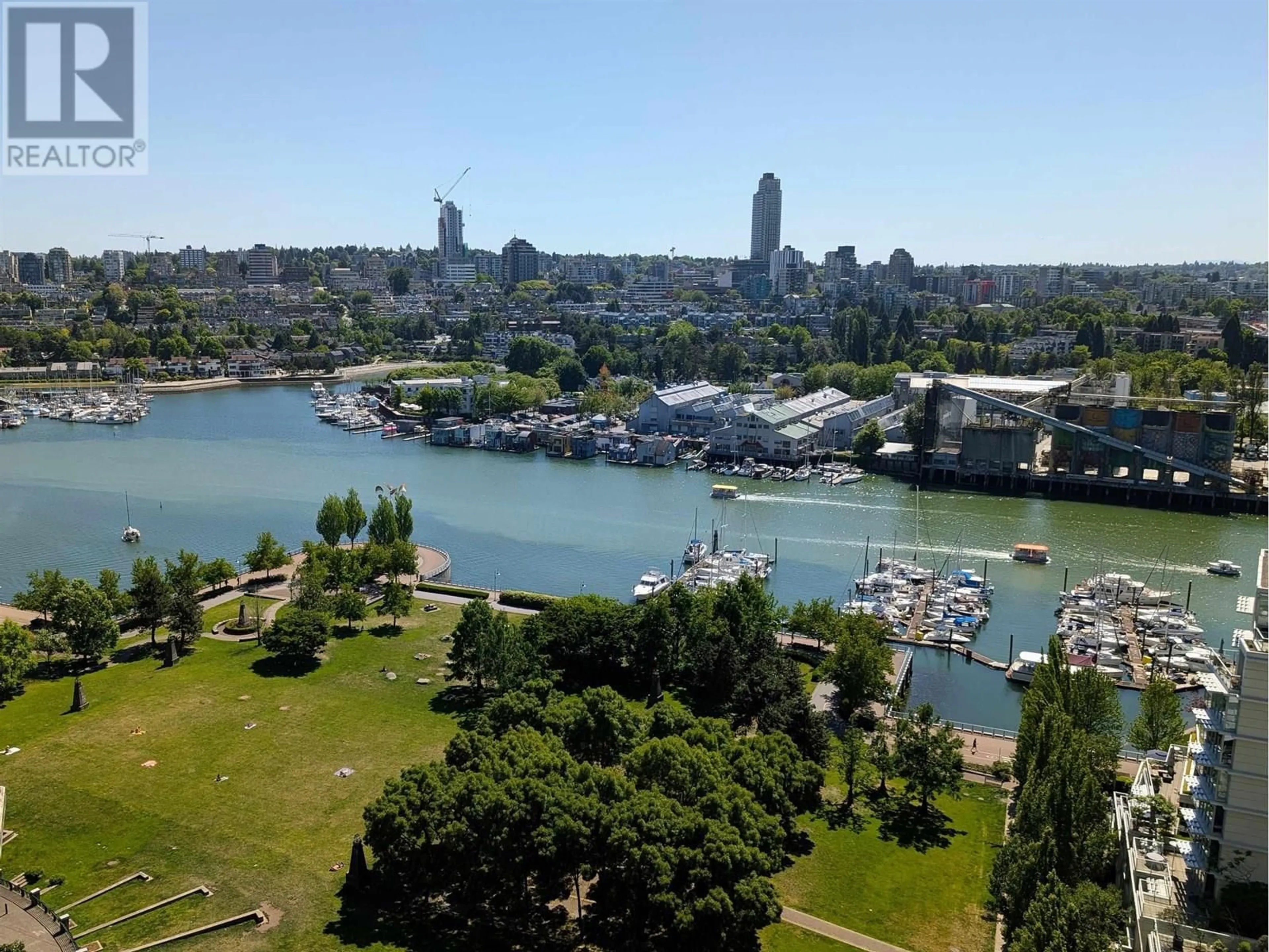 A pic from outside/outdoor area/front of a property/back of a property/a pic from drone, water/lake/river/ocean view for 2202 - 583 BEACH CRESCENT, Vancouver British Columbia V6Z3E6