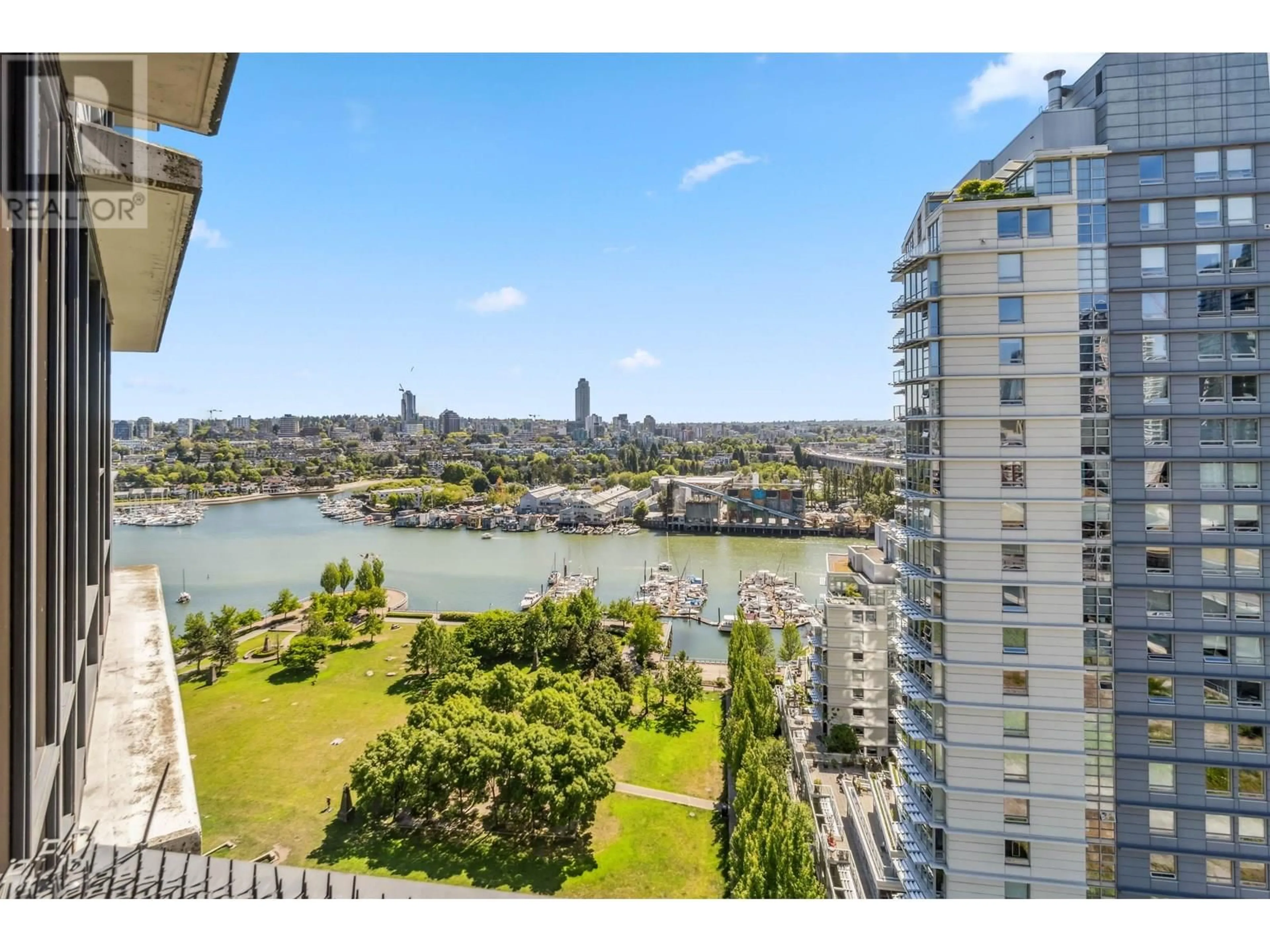 A pic from outside/outdoor area/front of a property/back of a property/a pic from drone, water/lake/river/ocean view for 2202 - 583 BEACH CRESCENT, Vancouver British Columbia V6Z3E6