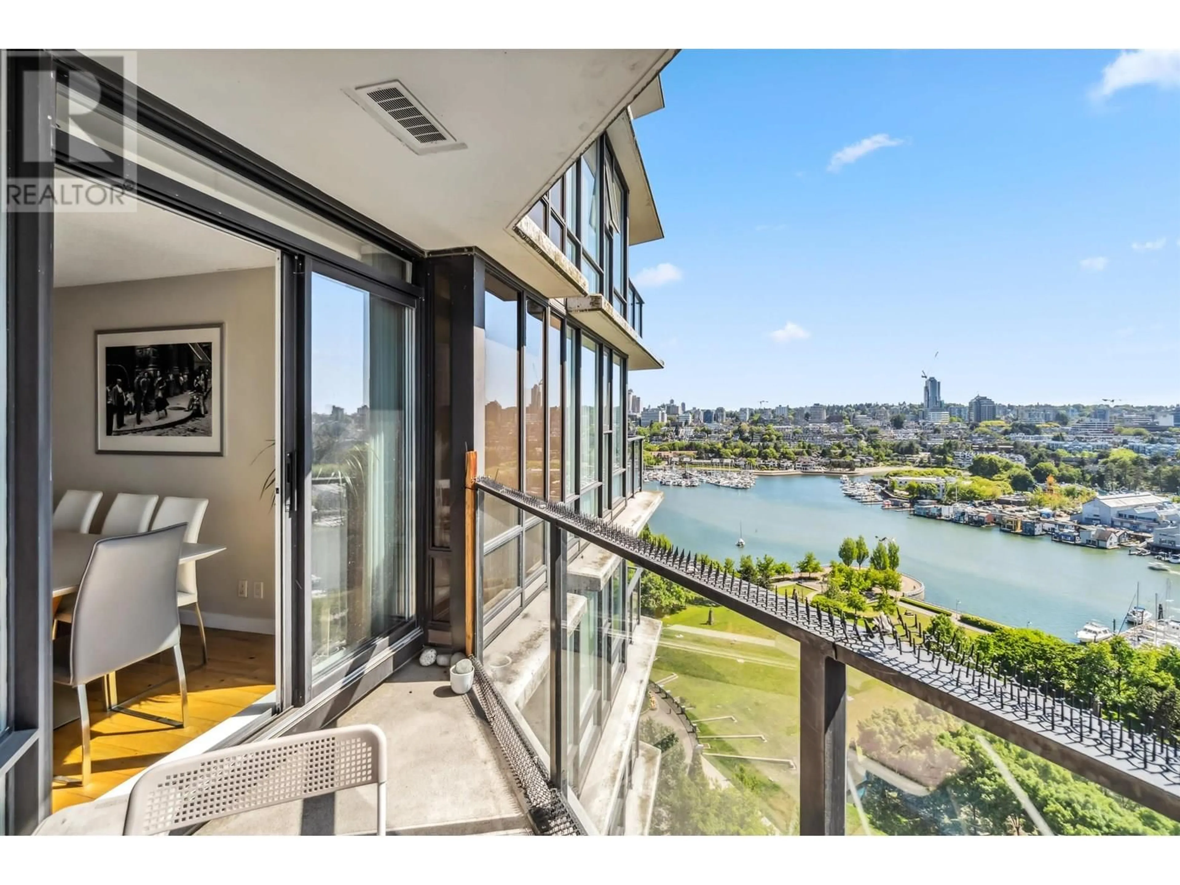 Balcony in the apartment, water/lake/river/ocean view for 2202 - 583 BEACH CRESCENT, Vancouver British Columbia V6Z3E6