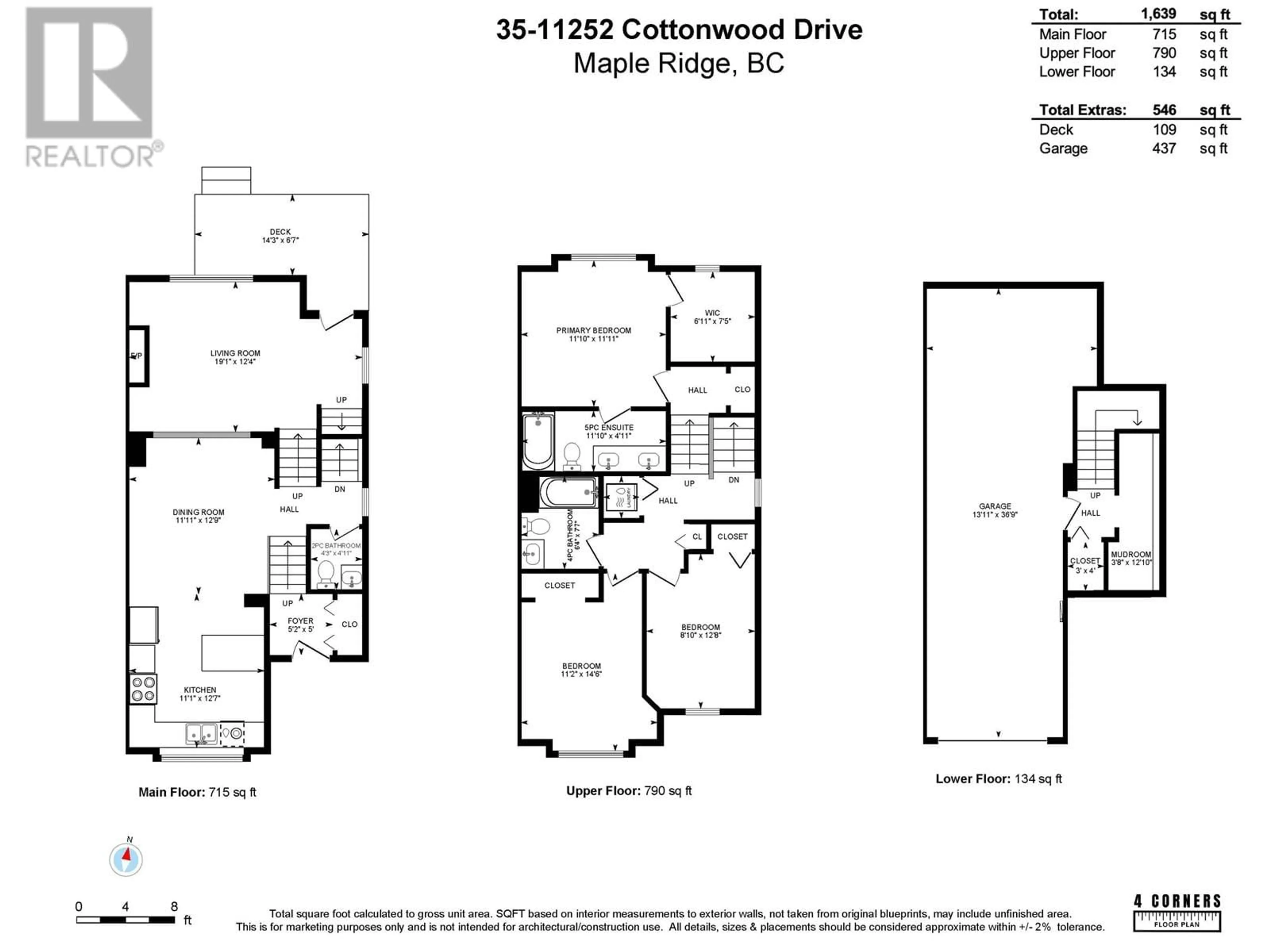 Floor plan for 35 - 11252 COTTONWOOD DRIVE, Maple Ridge British Columbia V2X9B1