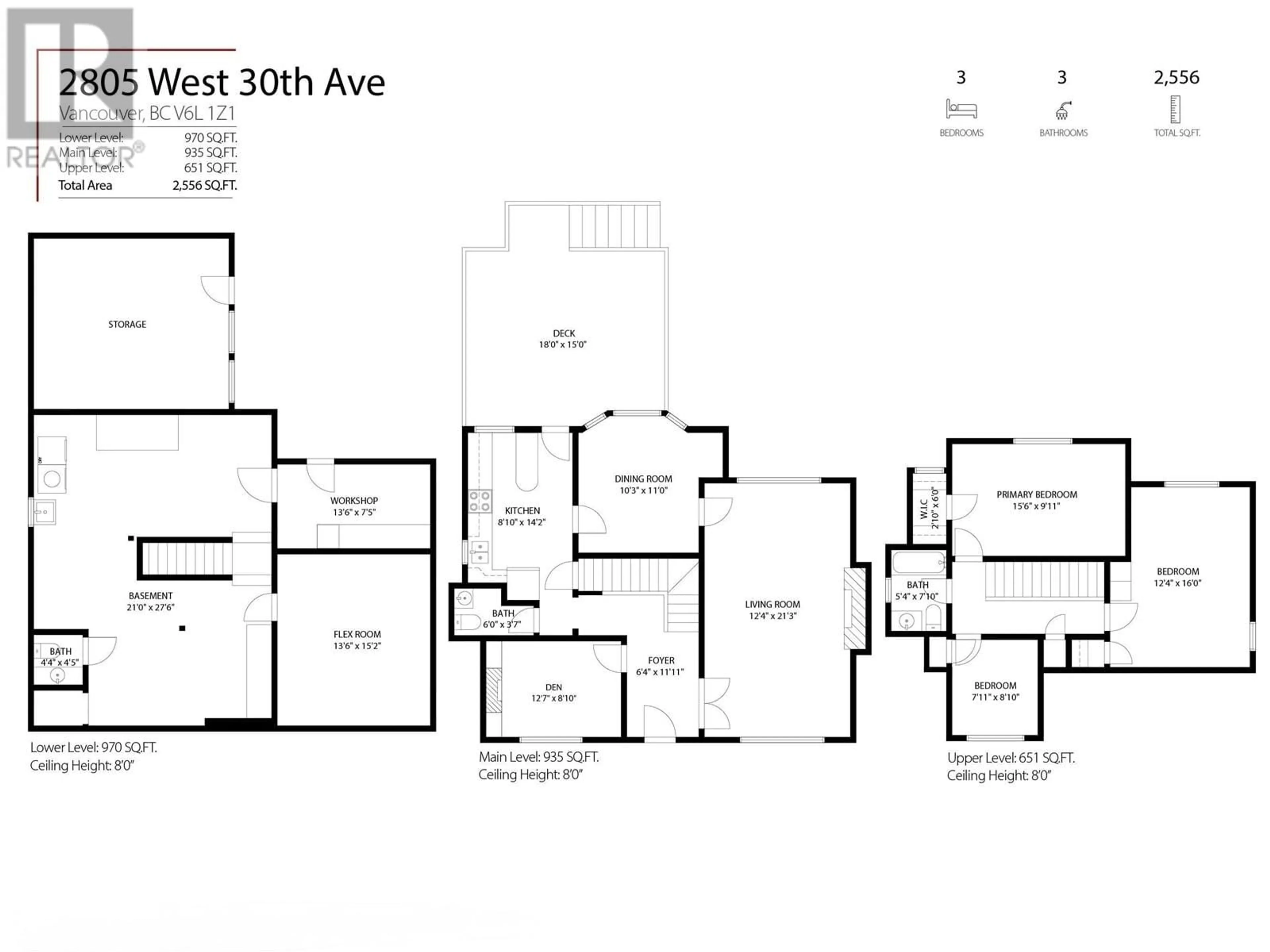 Floor plan for 2805 30TH AVENUE, Vancouver British Columbia V6L1Z1