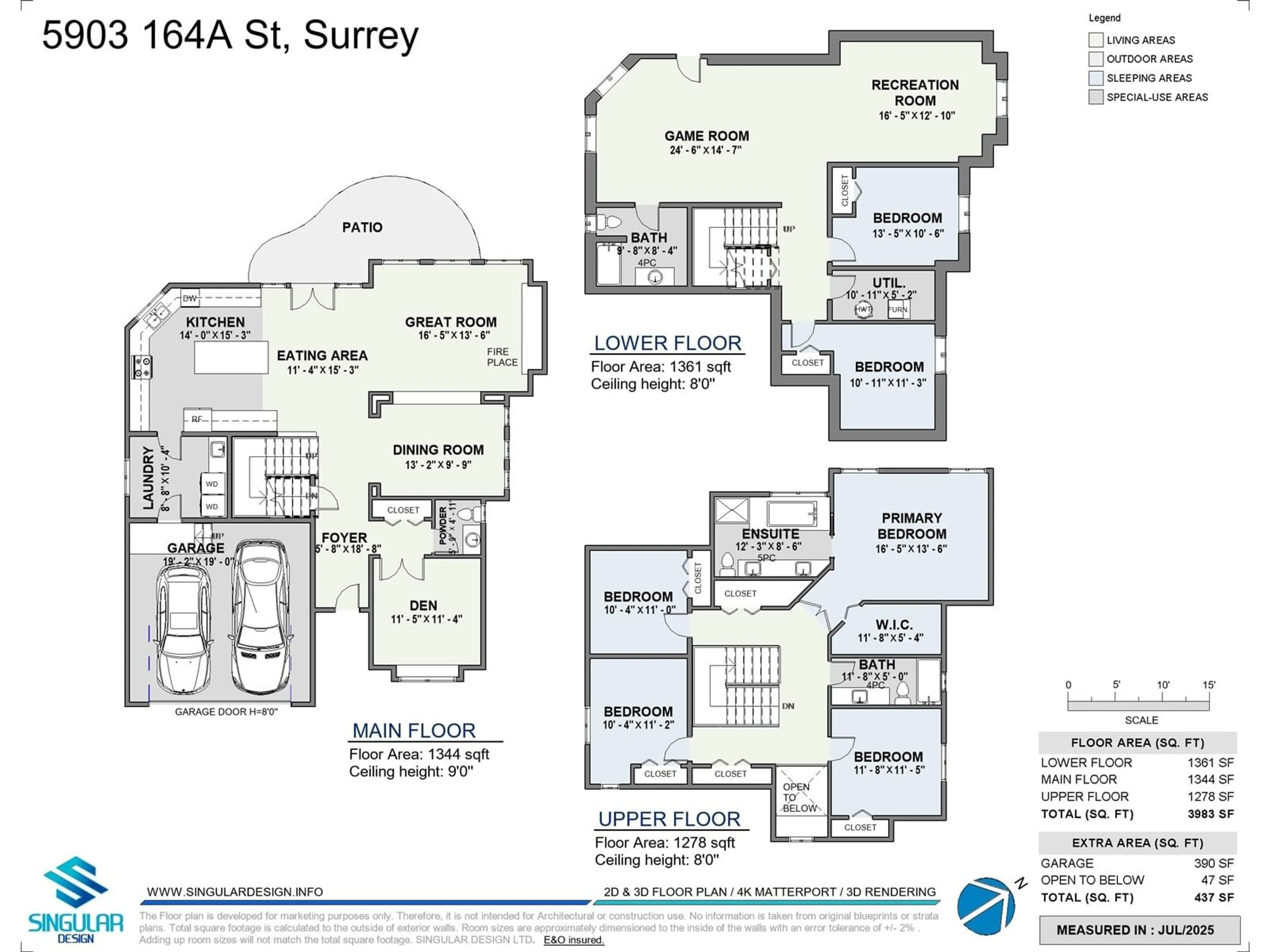 Floor plan for 5903 164A, Surrey British Columbia V3S1J9
