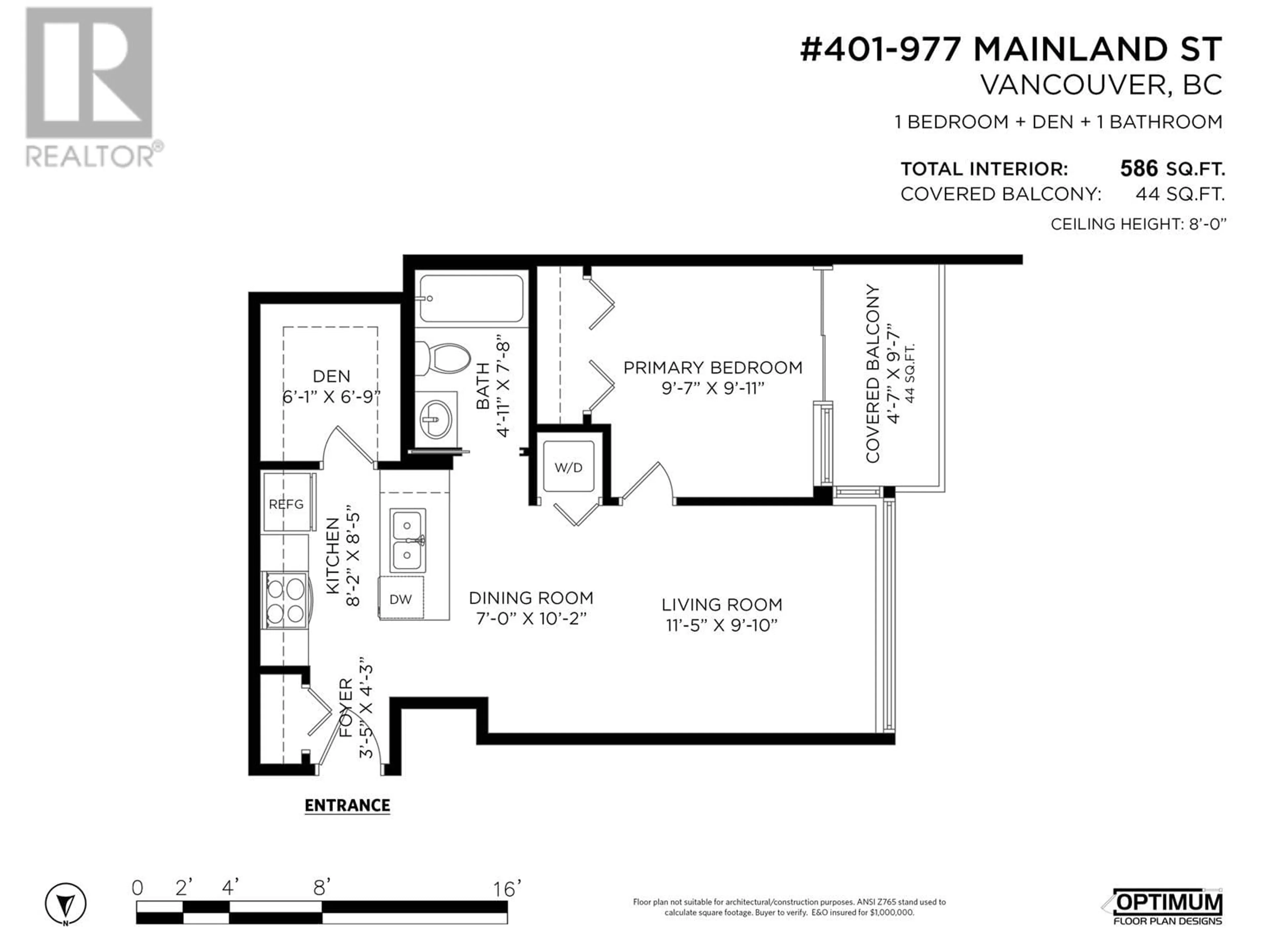 Floor plan for 401 - 977 MAINLAND STREET, Vancouver British Columbia V6B1T2
