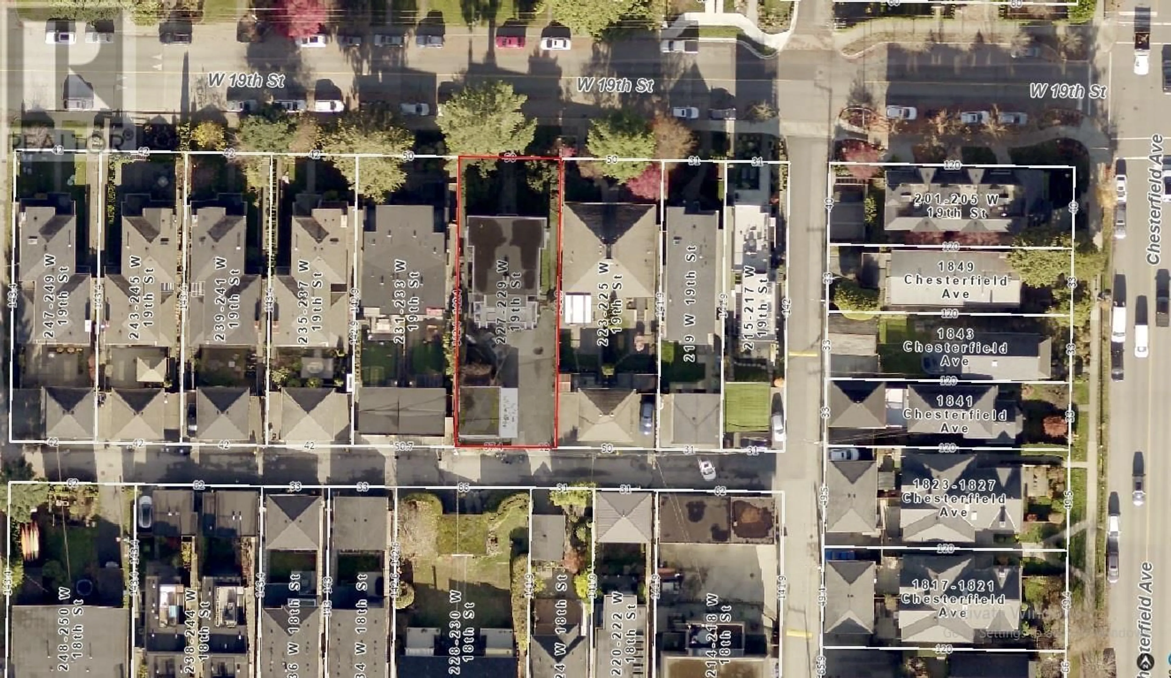 A pic from outside/outdoor area/front of a property/back of a property/a pic from drone, street for 227-229 19TH STREET, North Vancouver British Columbia V7M1X6