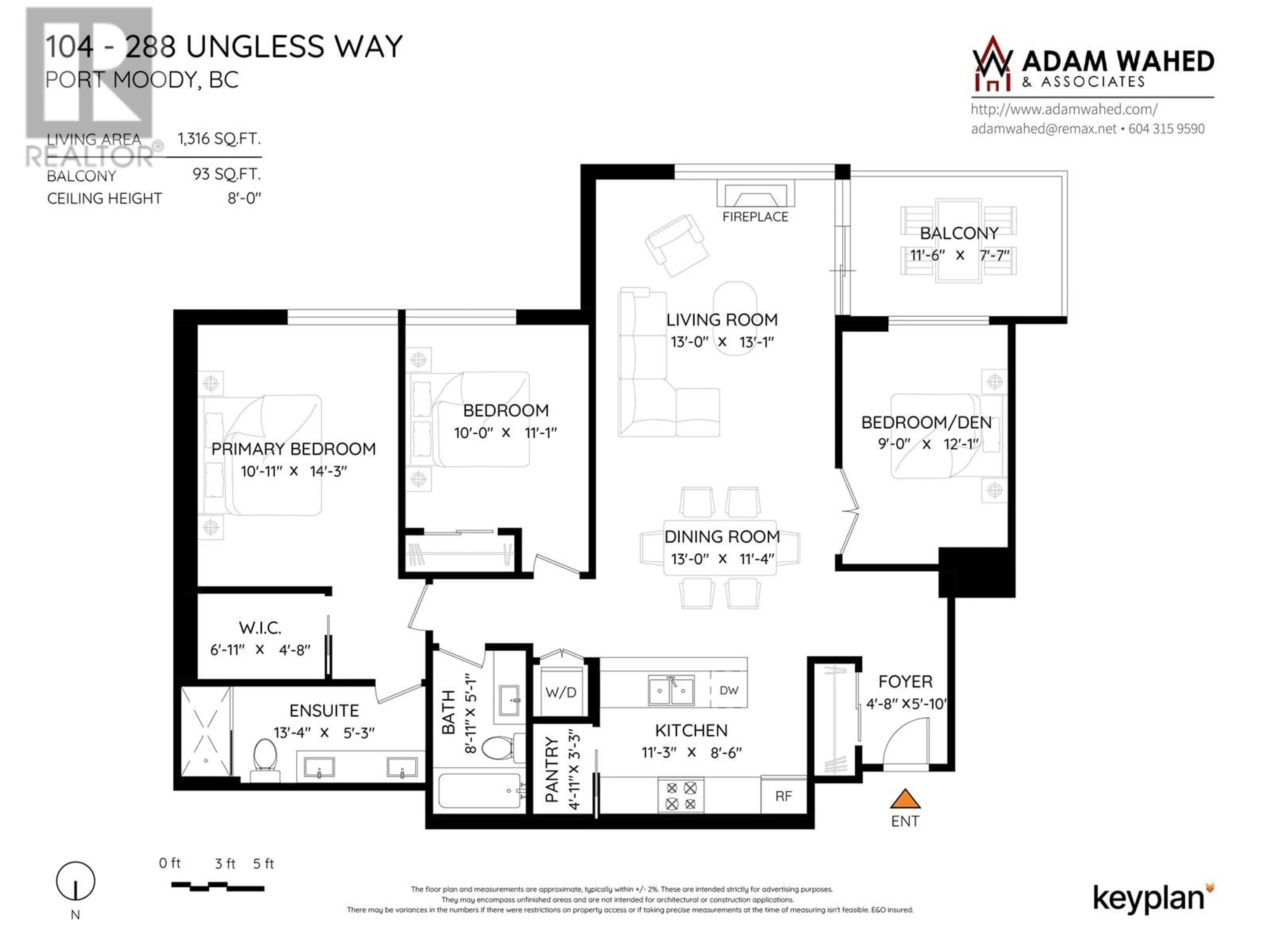 Floor plan for 104 - 288 UNGLESS WAY, Port Moody British Columbia V3H0C9