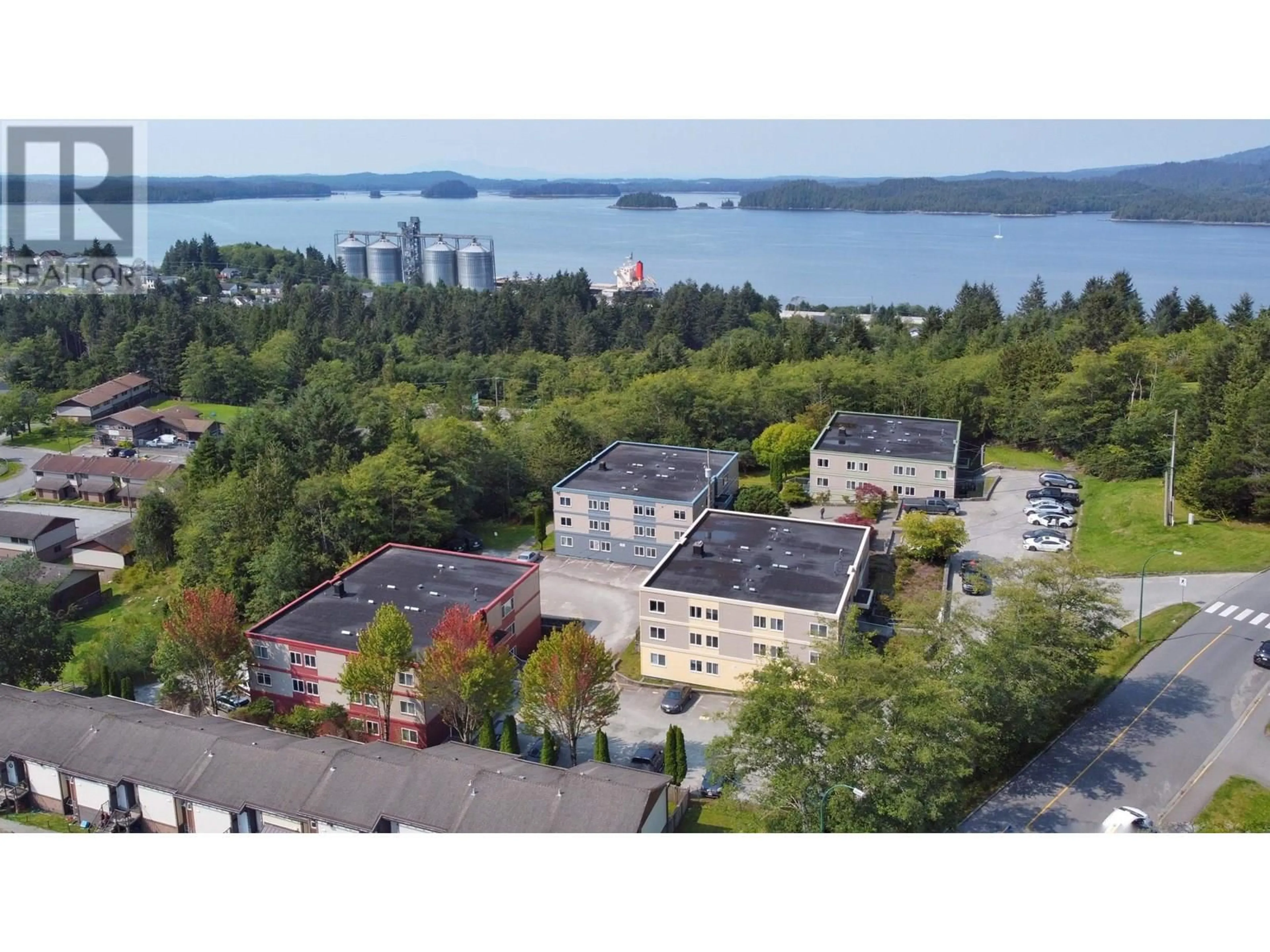 A pic from outside/outdoor area/front of a property/back of a property/a pic from drone, city buildings view from balcony for 203 - 1248 SUMMIT AVENUE, Prince Rupert British Columbia V8J2A5